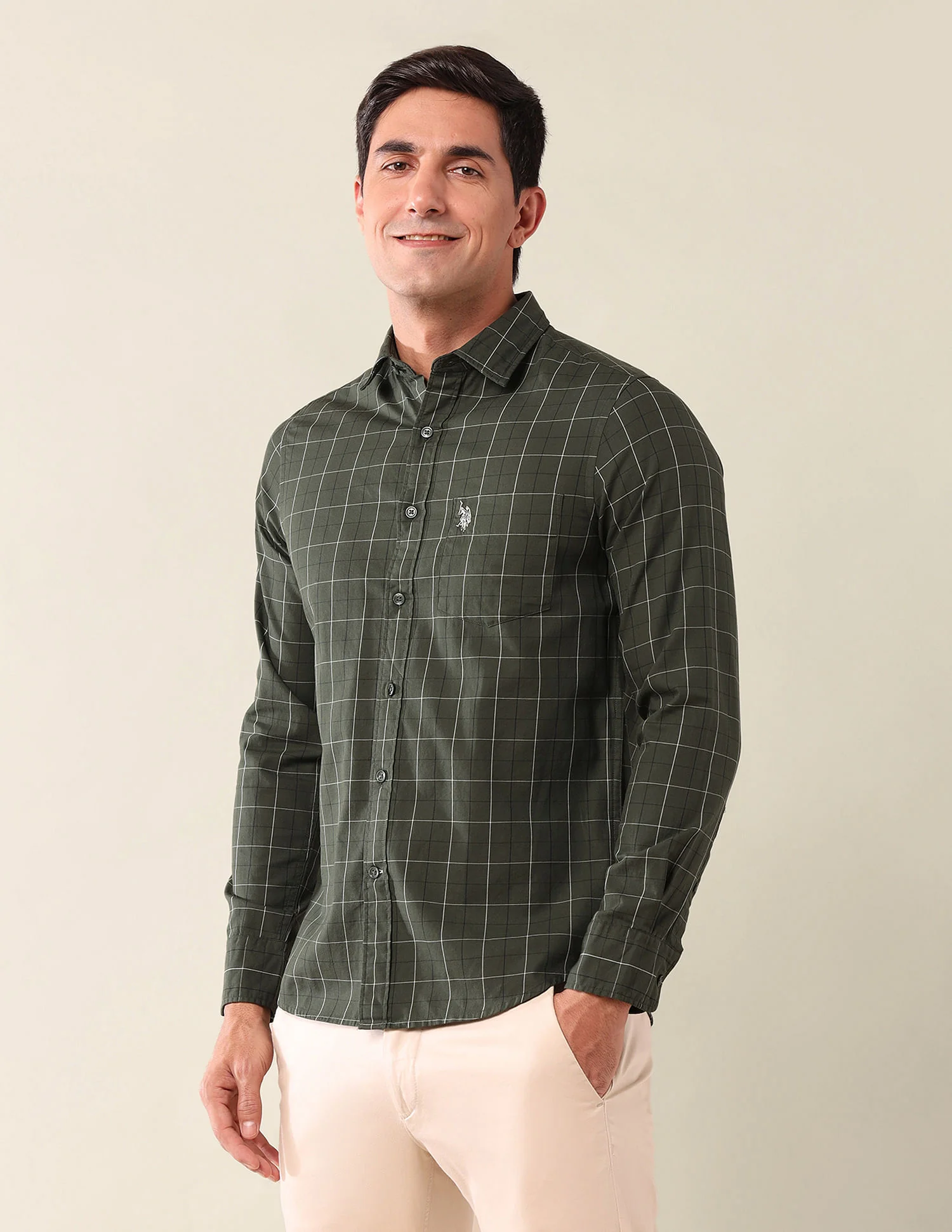Tailored Fit Checked Shirt - Image 4