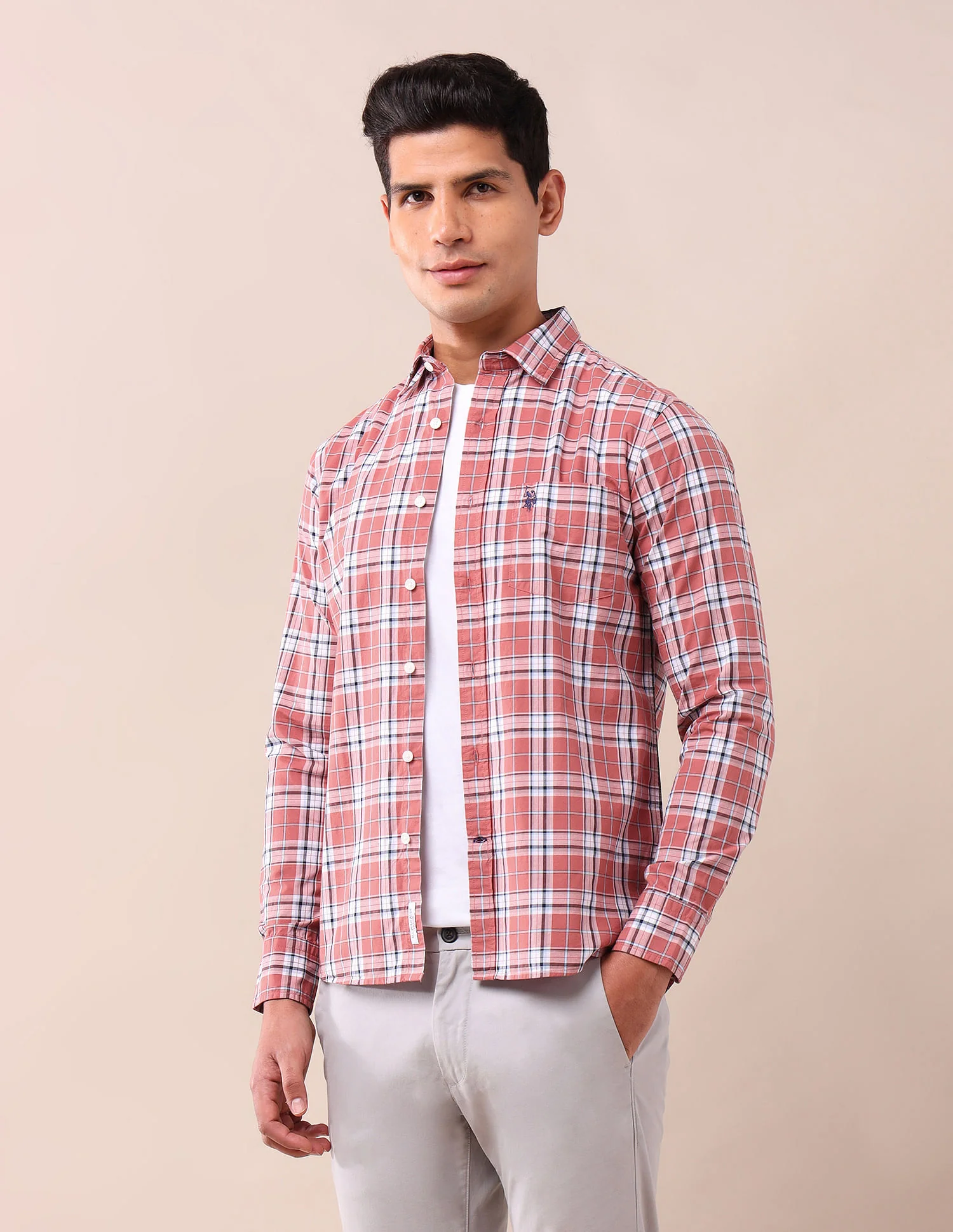 Tailored Fit Checked Shirt