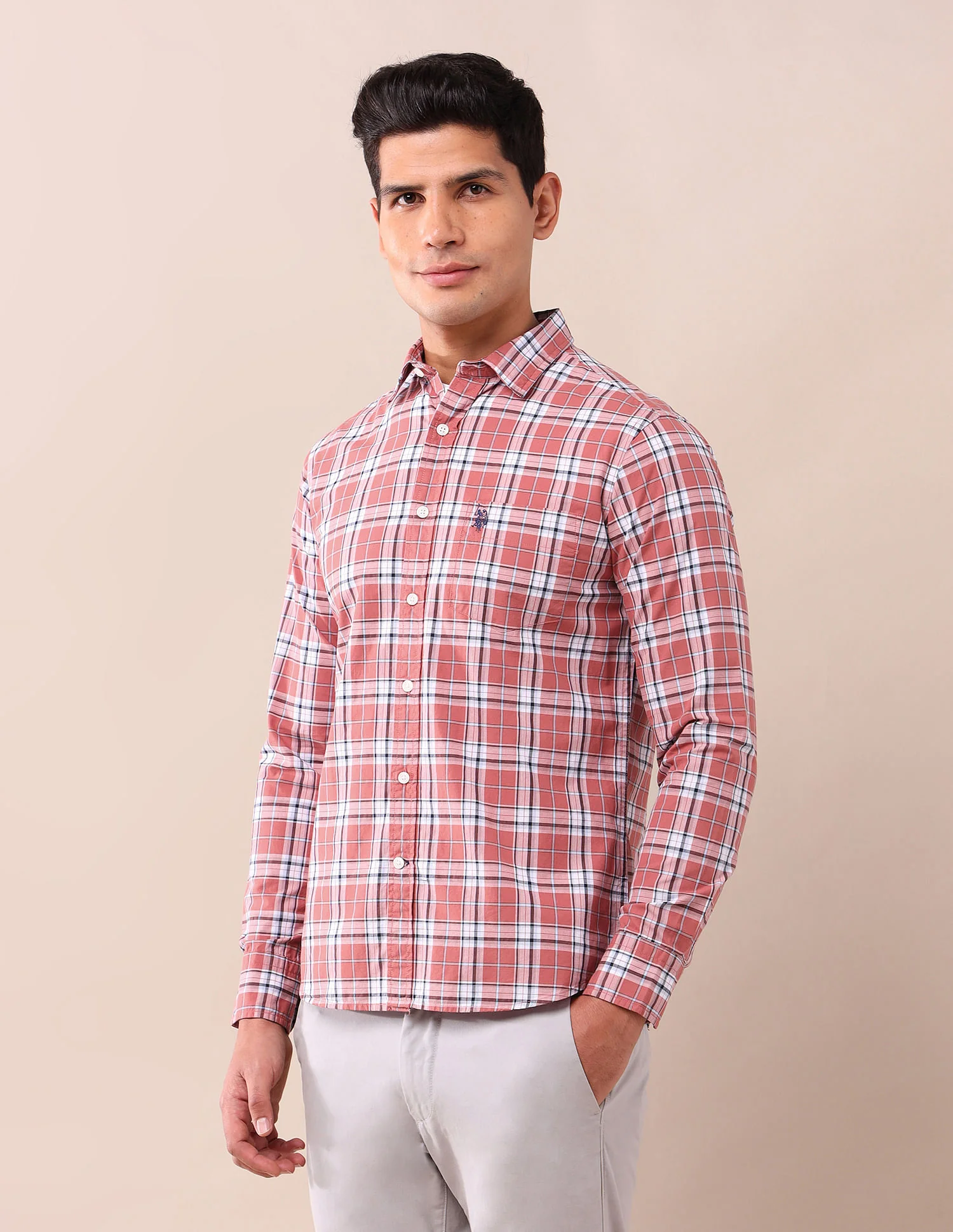 Tailored Fit Checked Shirt - Image 4