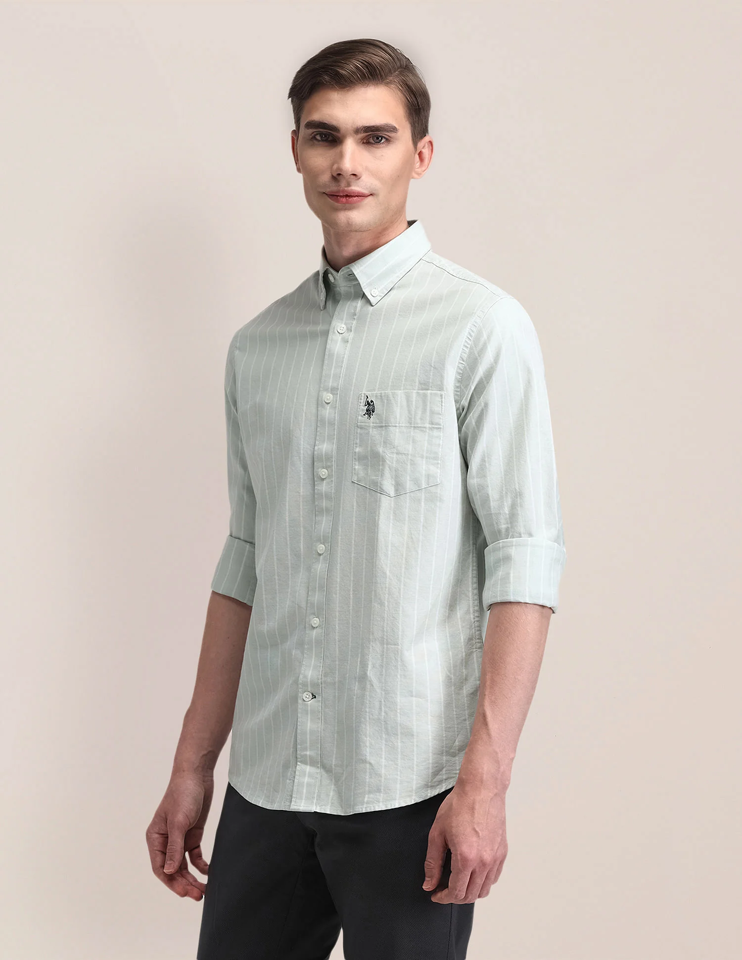 Tailored Fit Cotton Striped Shirt - Image 4