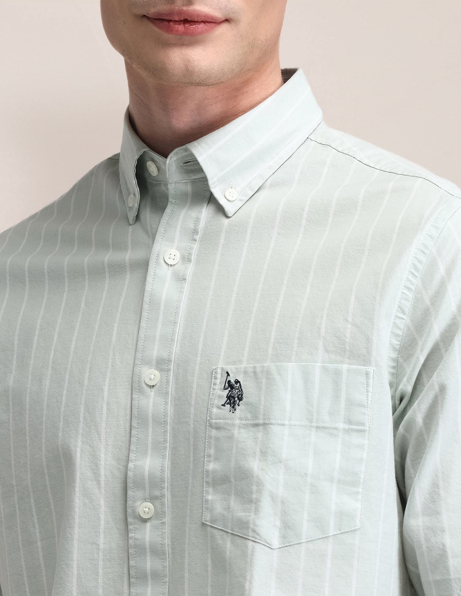 Tailored Fit Cotton Striped Shirt - Image 7