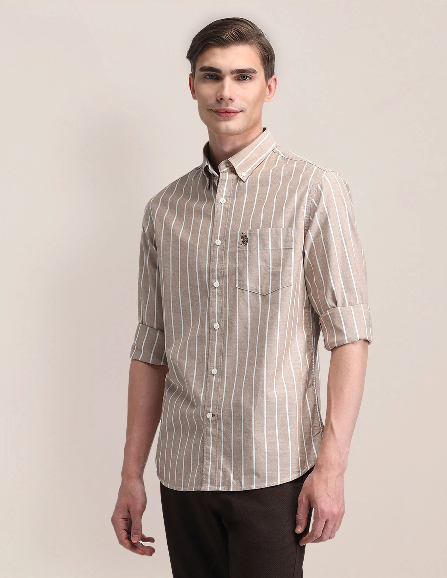 Tailored Fit Cotton Striped Shirt - Image 4