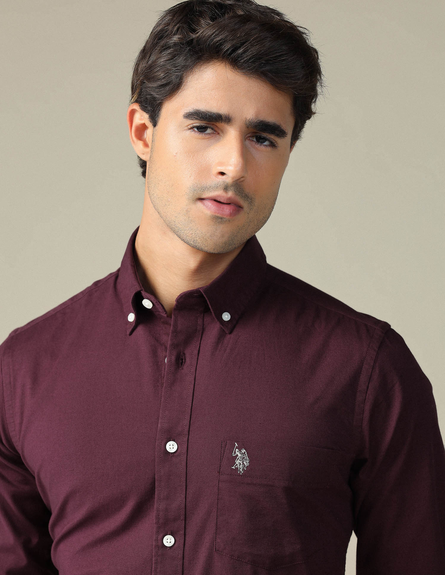 Tailored Fit Dobby Button Down Shirt - Image 7