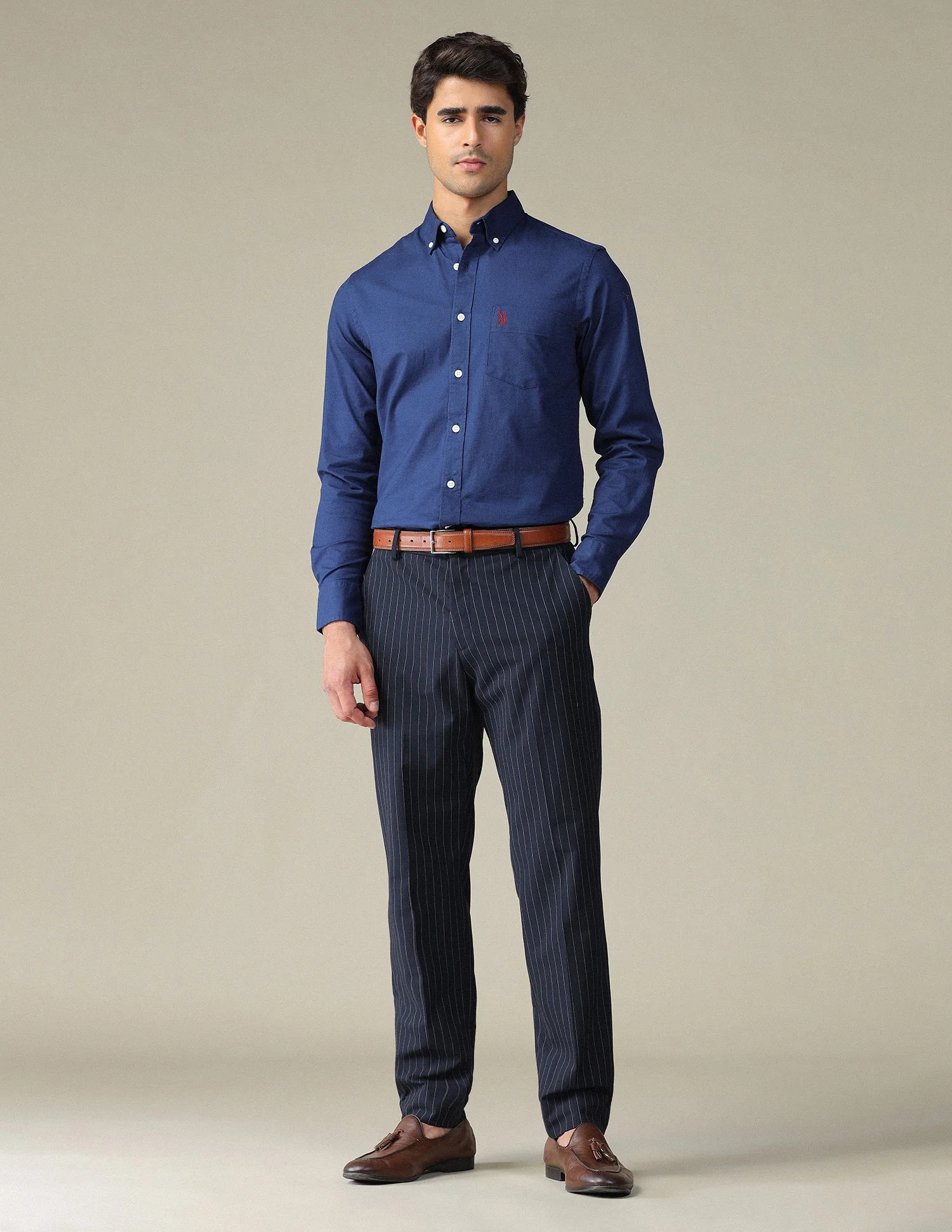 Tailored Fit Dobby Button Down Shirt - Image 3