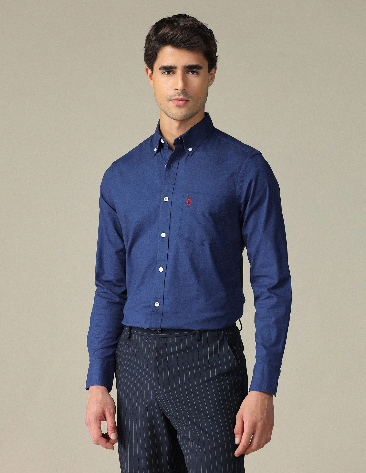 Tailored Fit Dobby Button Down Shirt - Image 4
