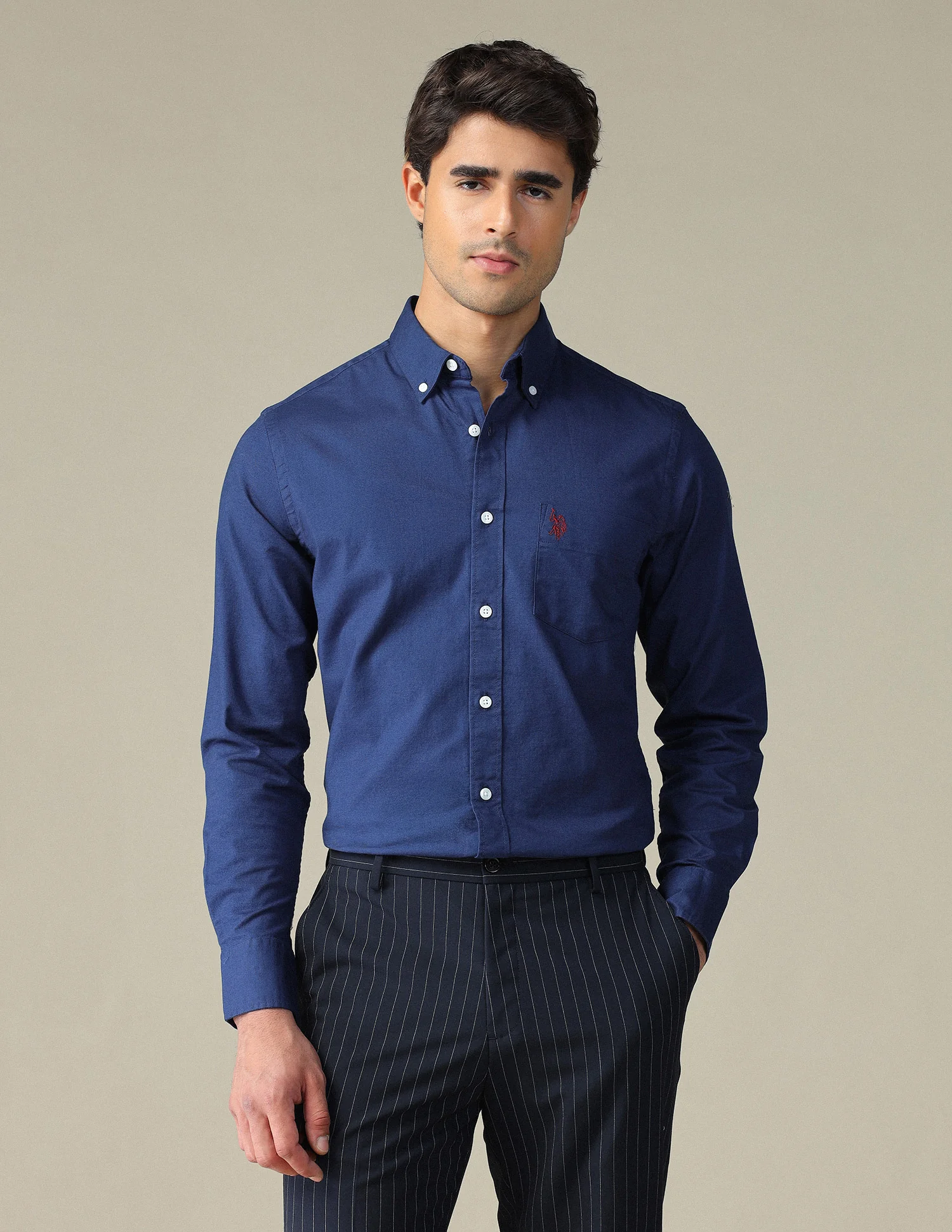 Tailored Fit Dobby Button Down Shirt - Image 6