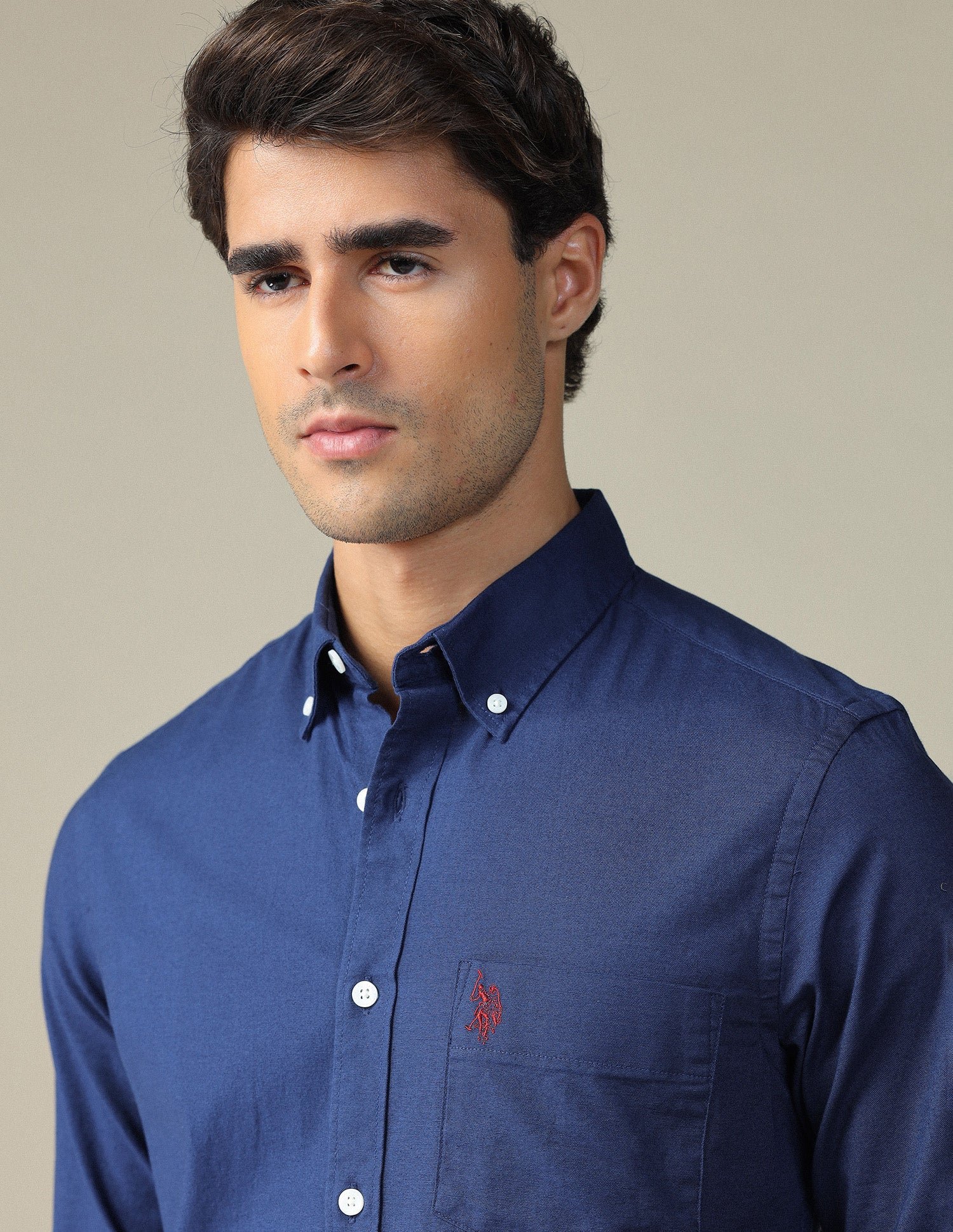 Tailored Fit Dobby Button Down Shirt - Image 7