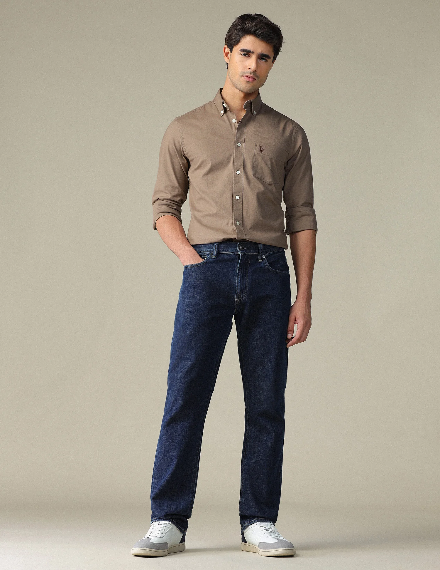 Tailored Fit Dobby Button Down Shirt - Image 3