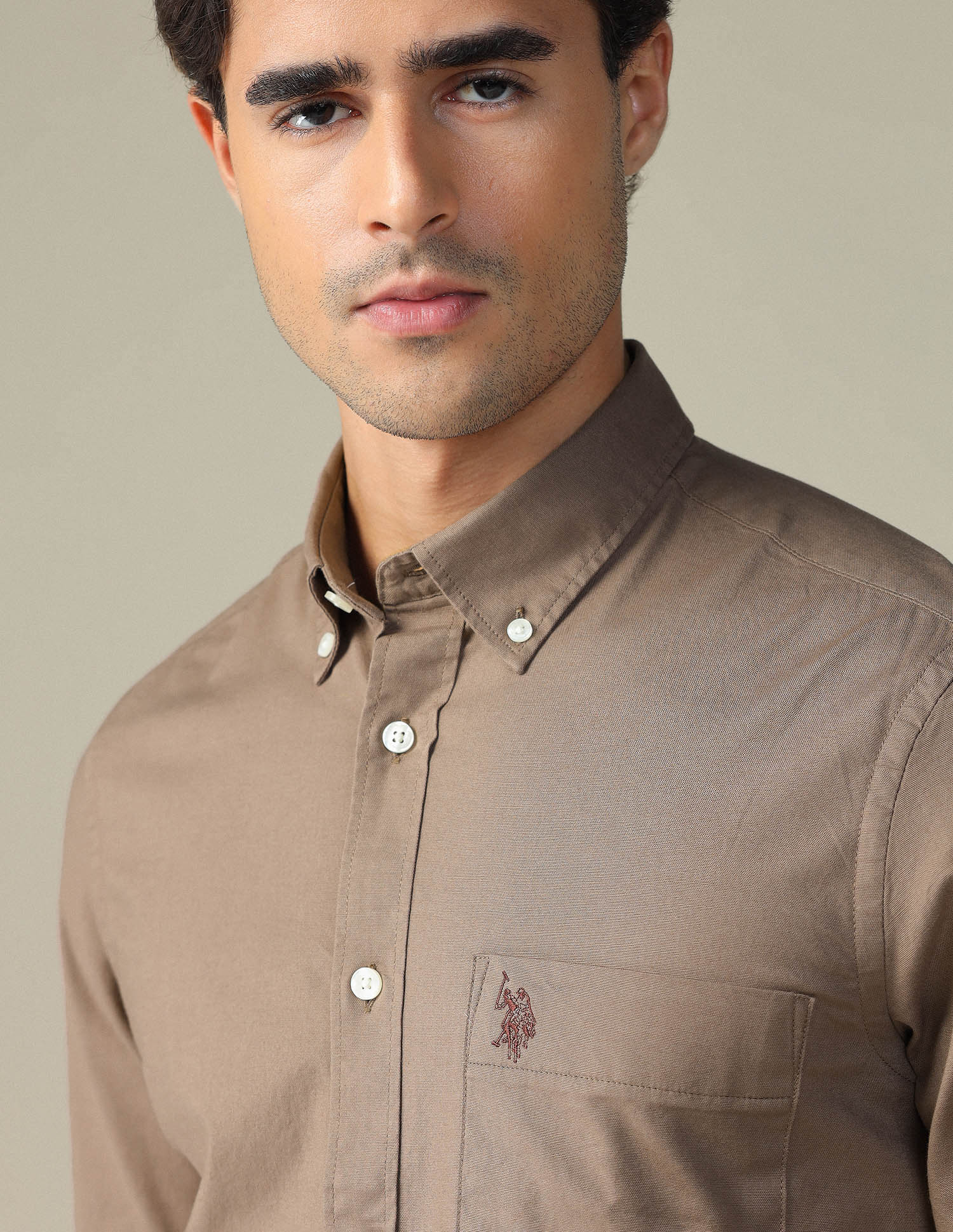 Tailored Fit Dobby Button Down Shirt - Image 7