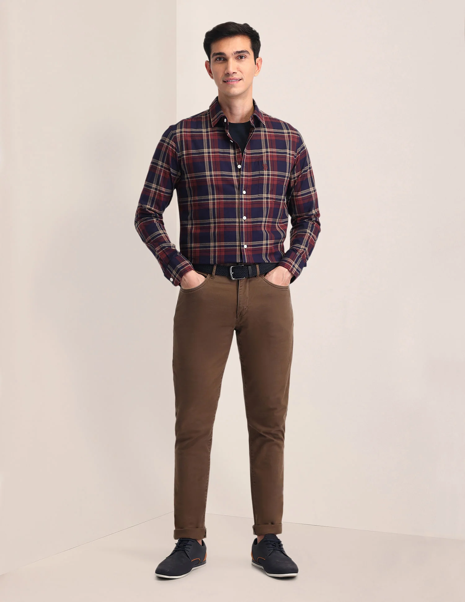 Tailored Fit Dobby Checked Shirt - Image 3