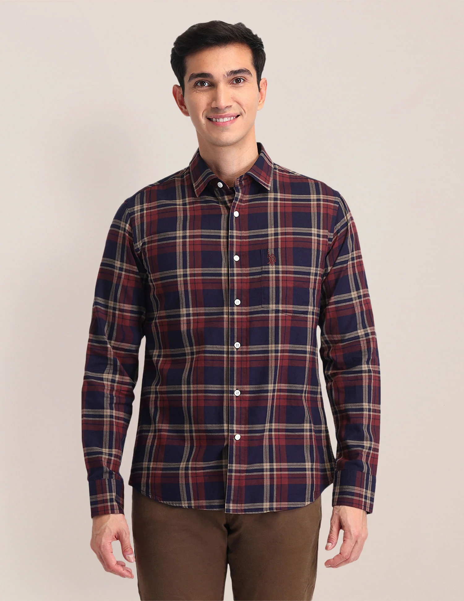 Tailored Fit Dobby Checked Shirt - Image 6