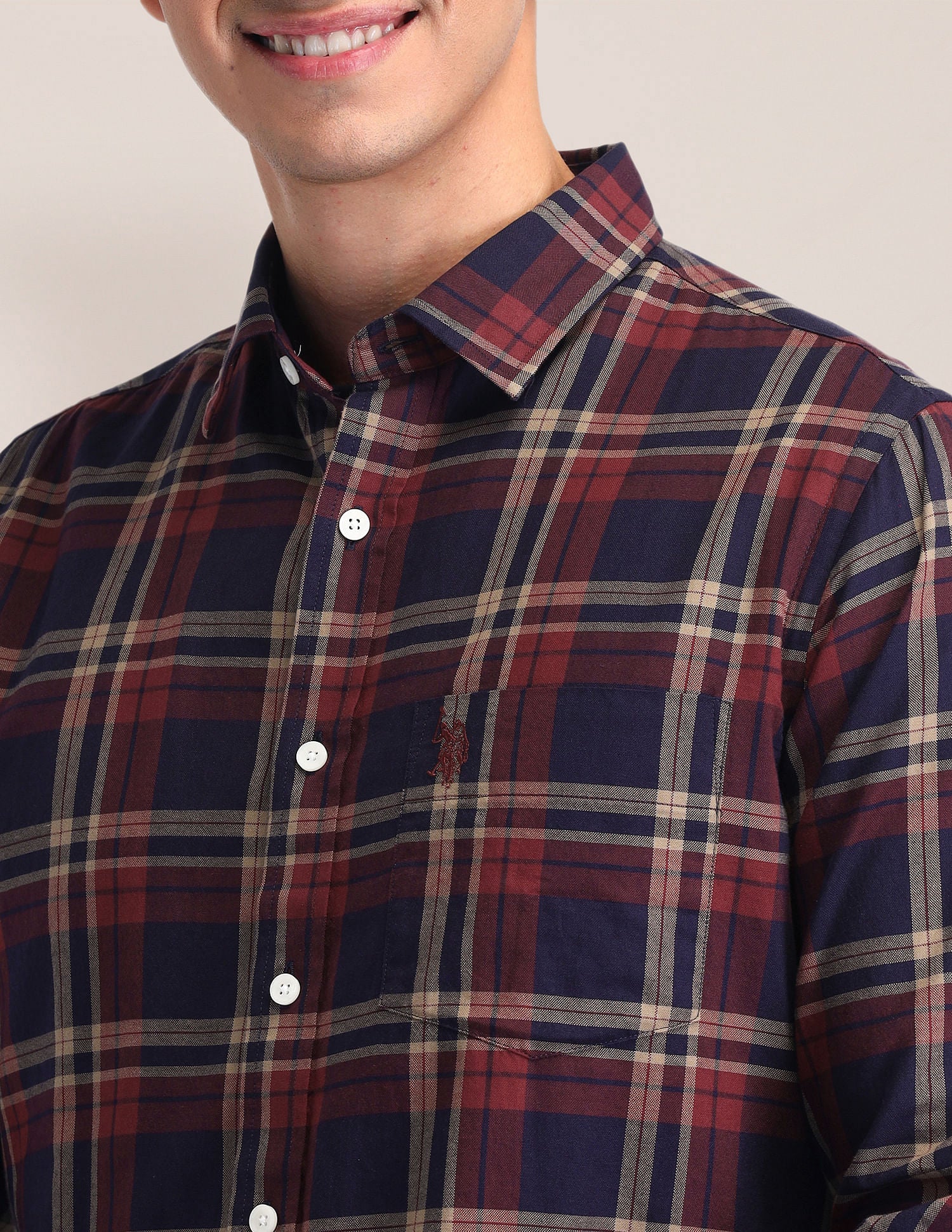 Tailored Fit Dobby Checked Shirt - Image 7