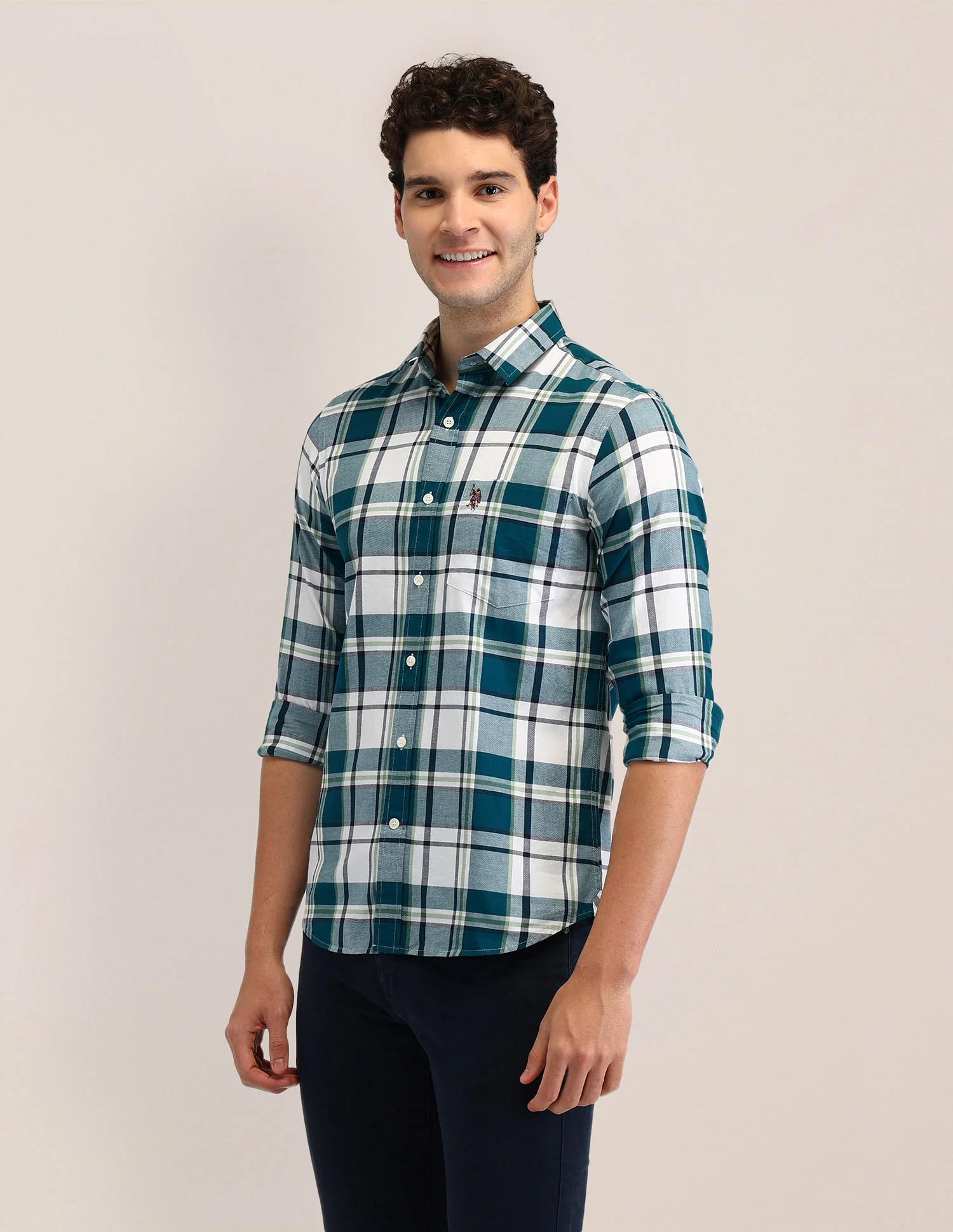 Tailored Fit Dobby Checked Shirt - Image 4