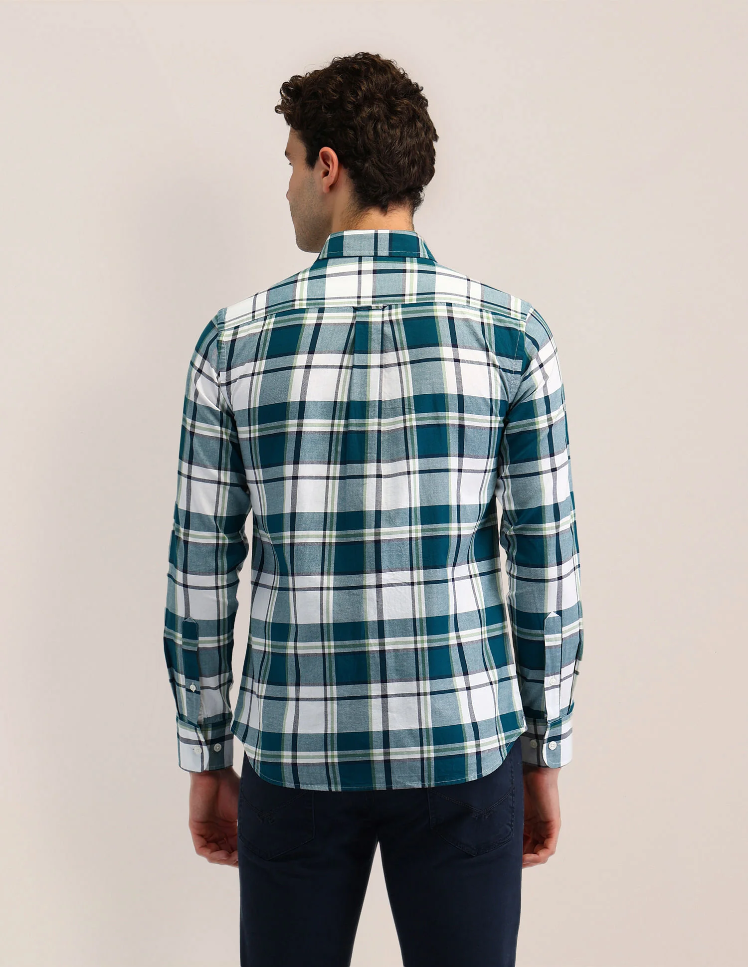 Tailored Fit Dobby Checked Shirt - Image 5