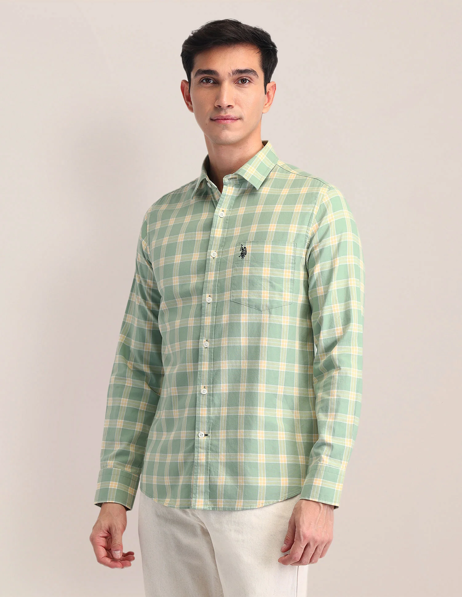 Tailored Fit Dobby Checked Shirt - Image 4