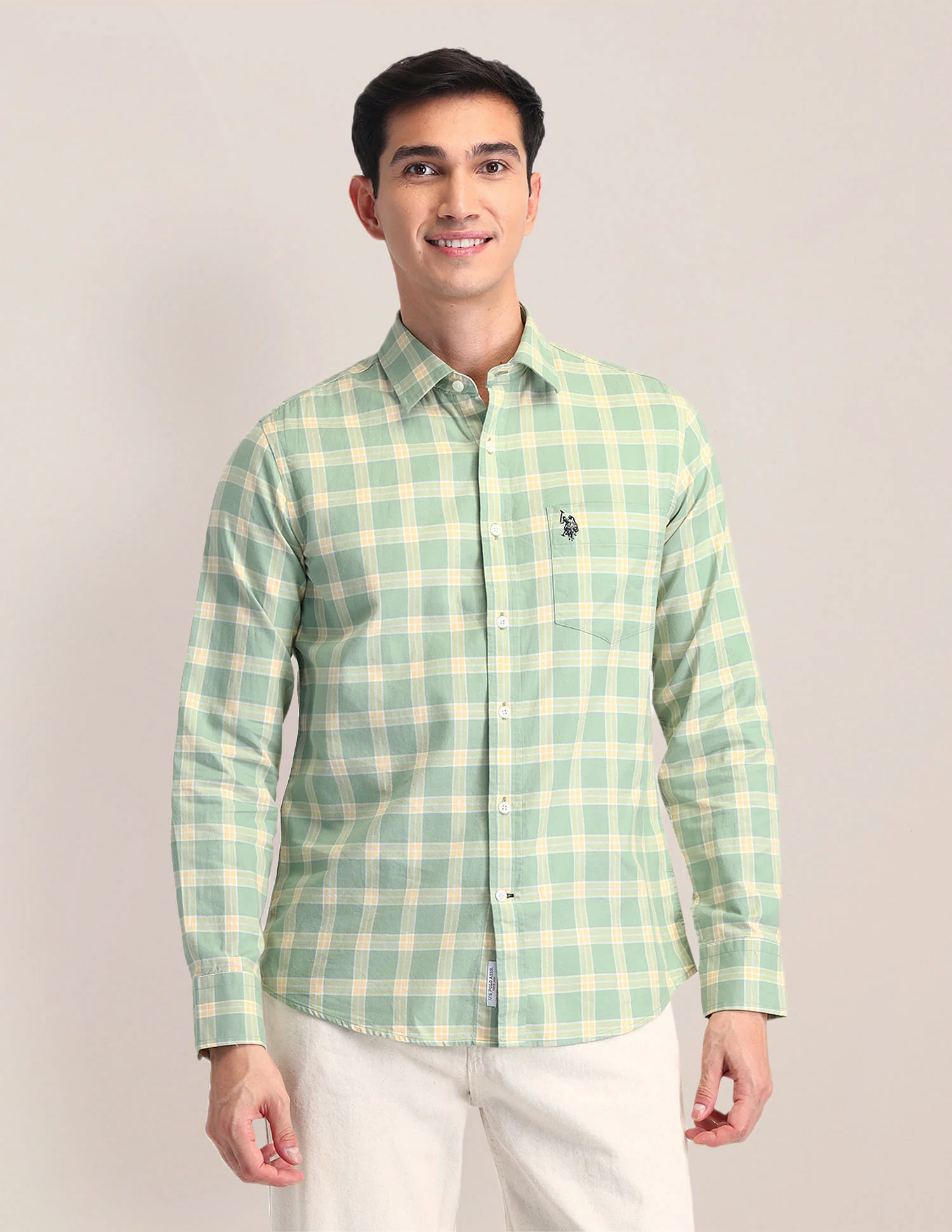 Tailored Fit Dobby Checked Shirt - Image 6