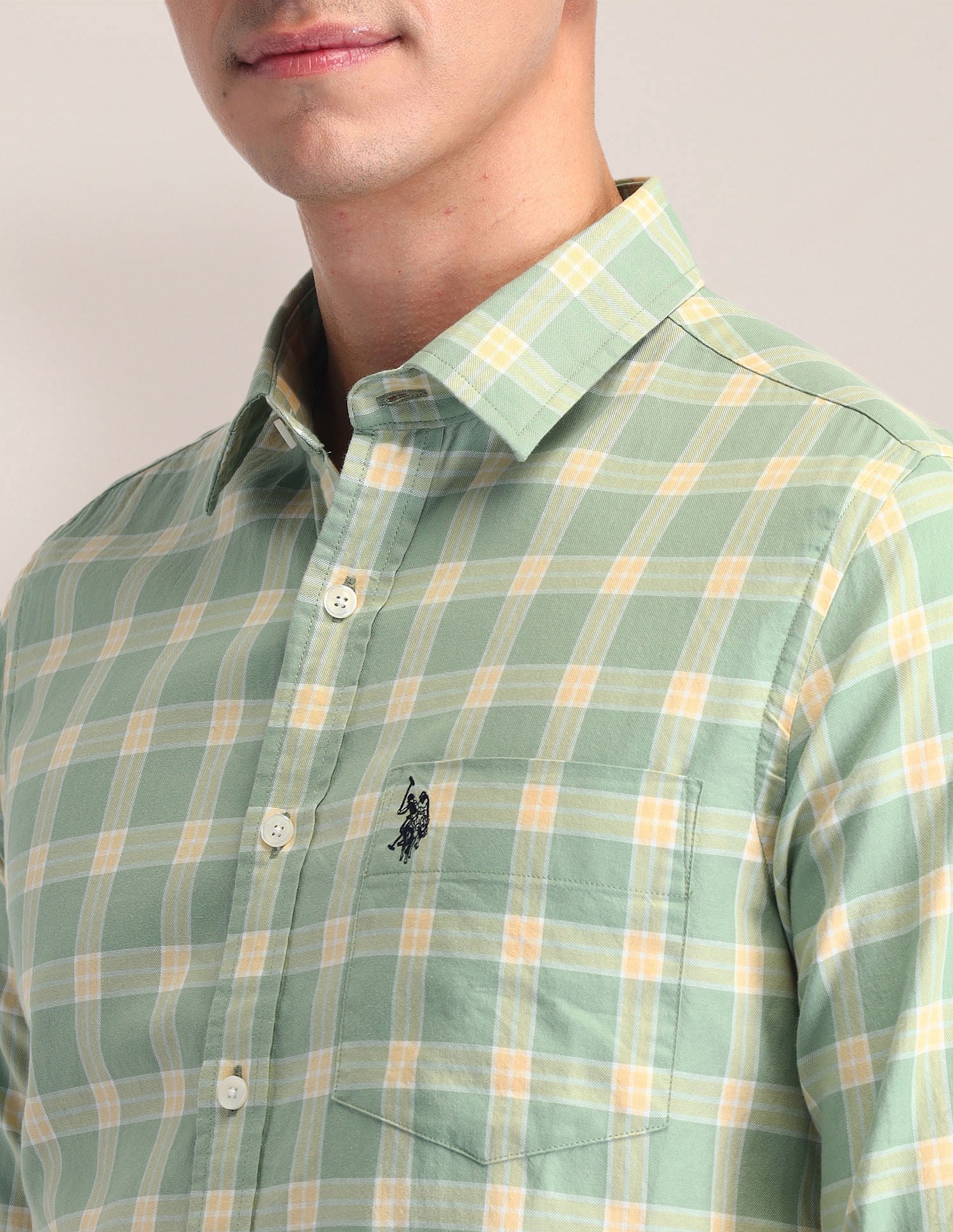 Tailored Fit Dobby Checked Shirt - Image 7