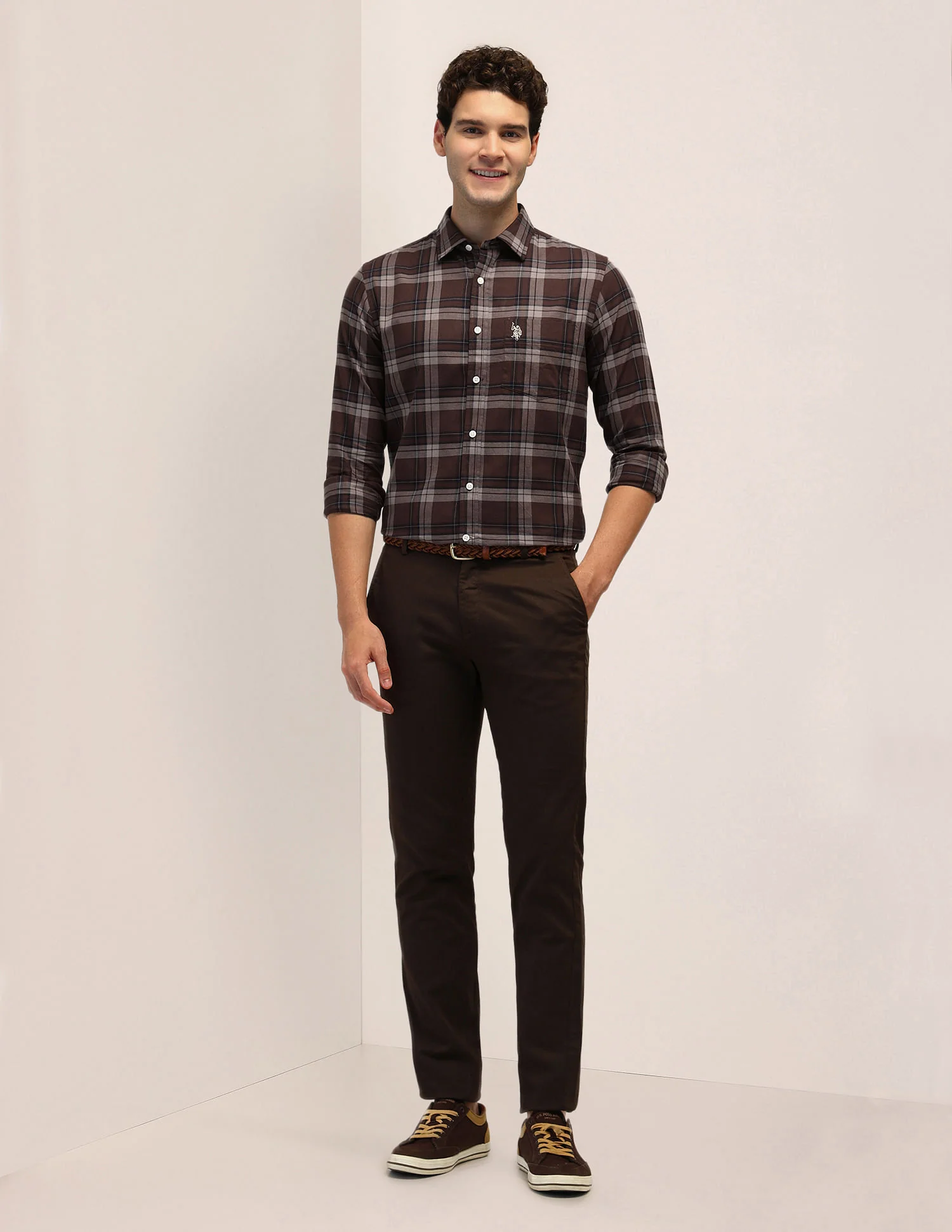 Tailored Fit Dobby Checked Shirt - Image 3