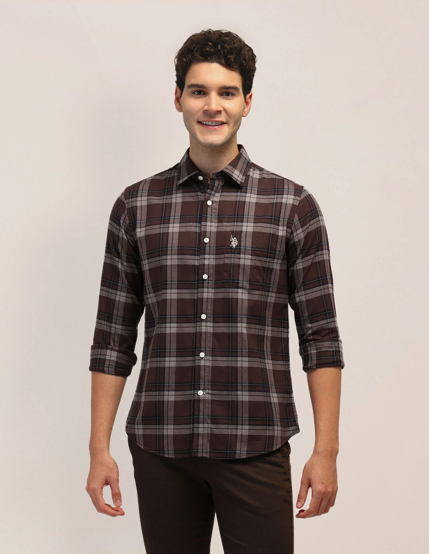 Tailored Fit Dobby Checked Shirt - Image 6