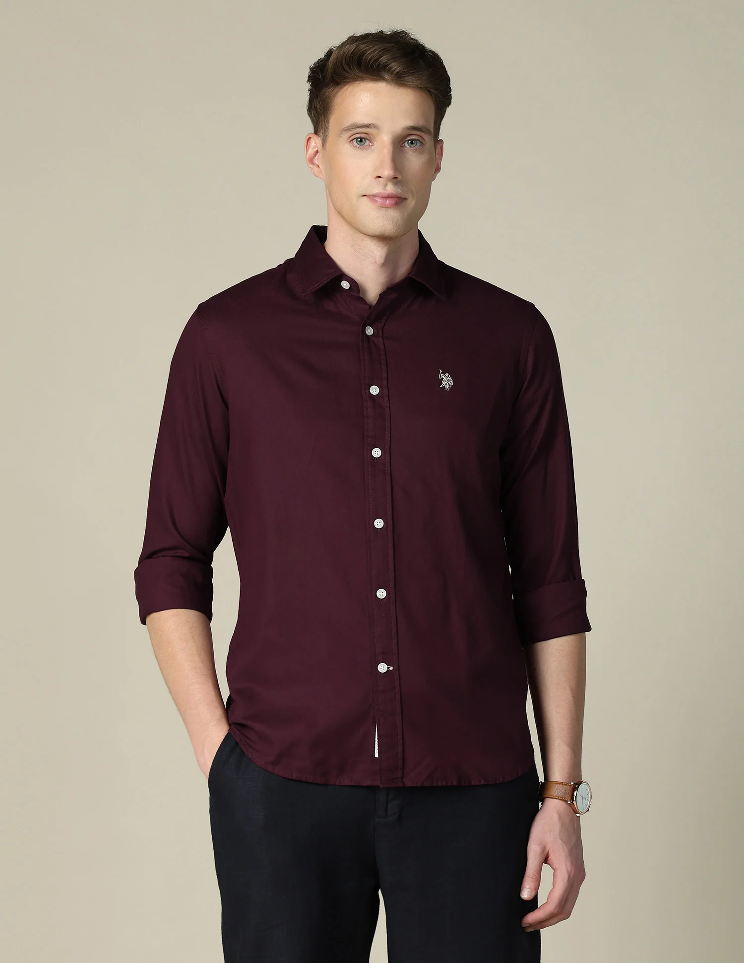 Tailored Fit Dobby Shirt - Image 6
