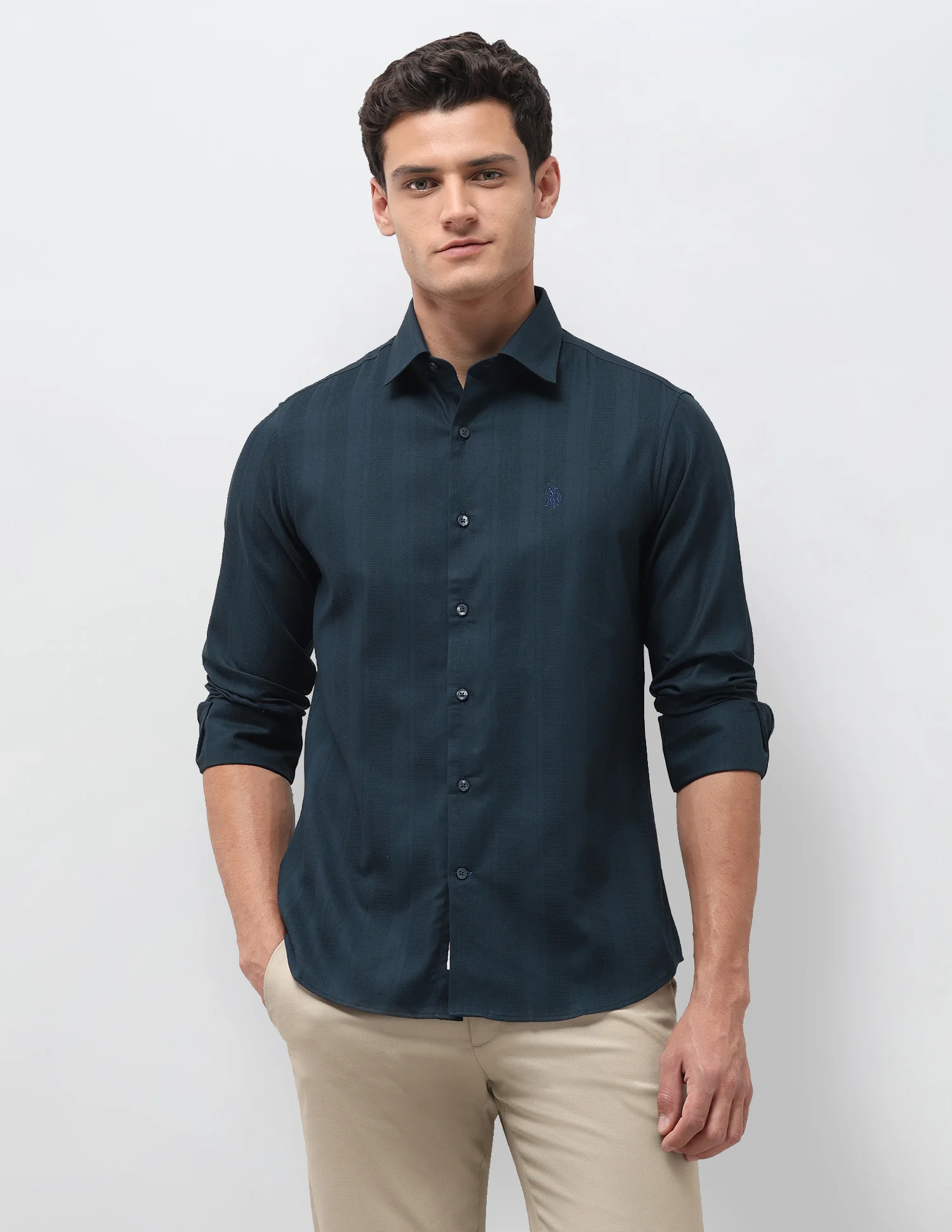 Tailored Fit Dobby Shirt - Image 6