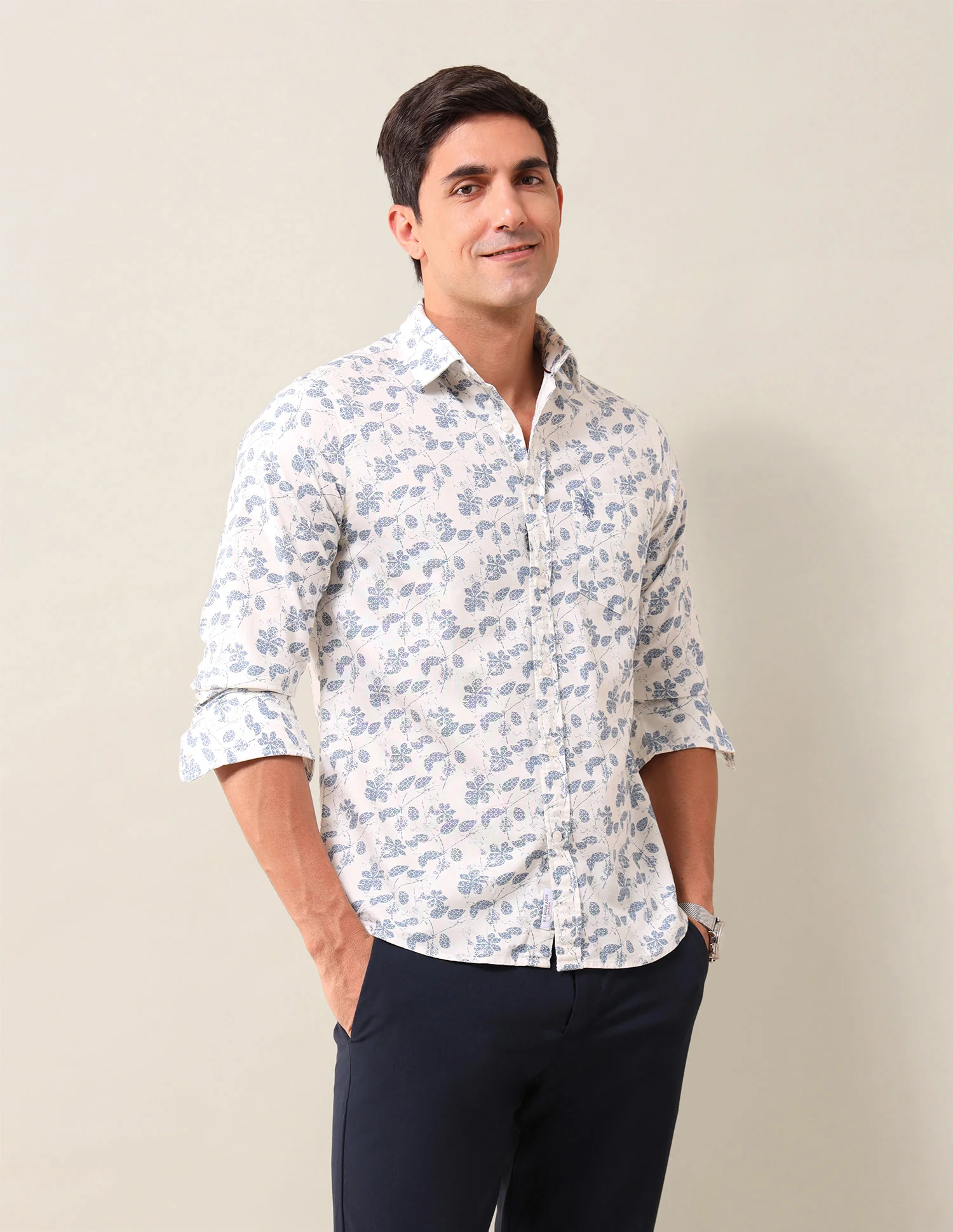 Tailored Fit Floral Printed Shirt