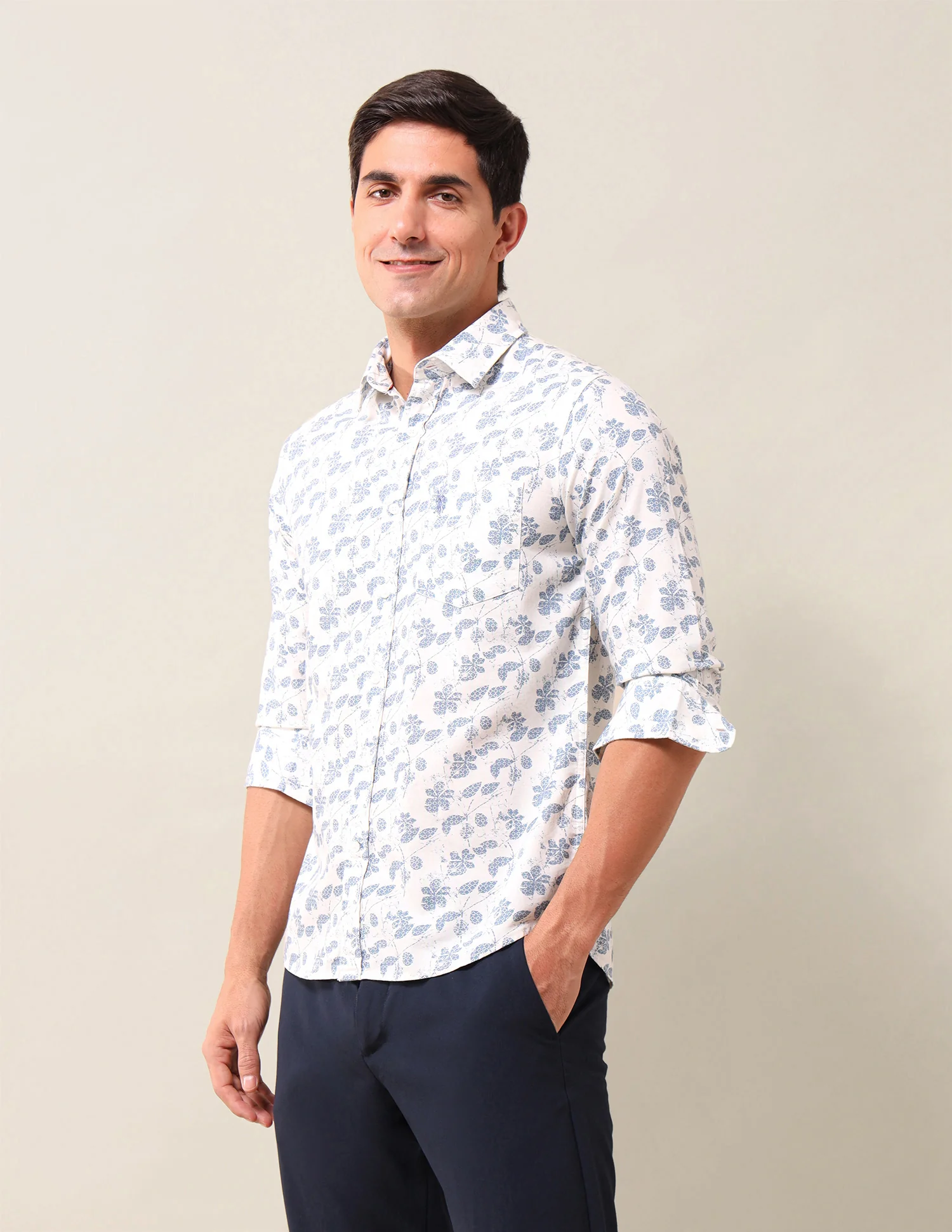 Tailored Fit Floral Printed Shirt - Image 4
