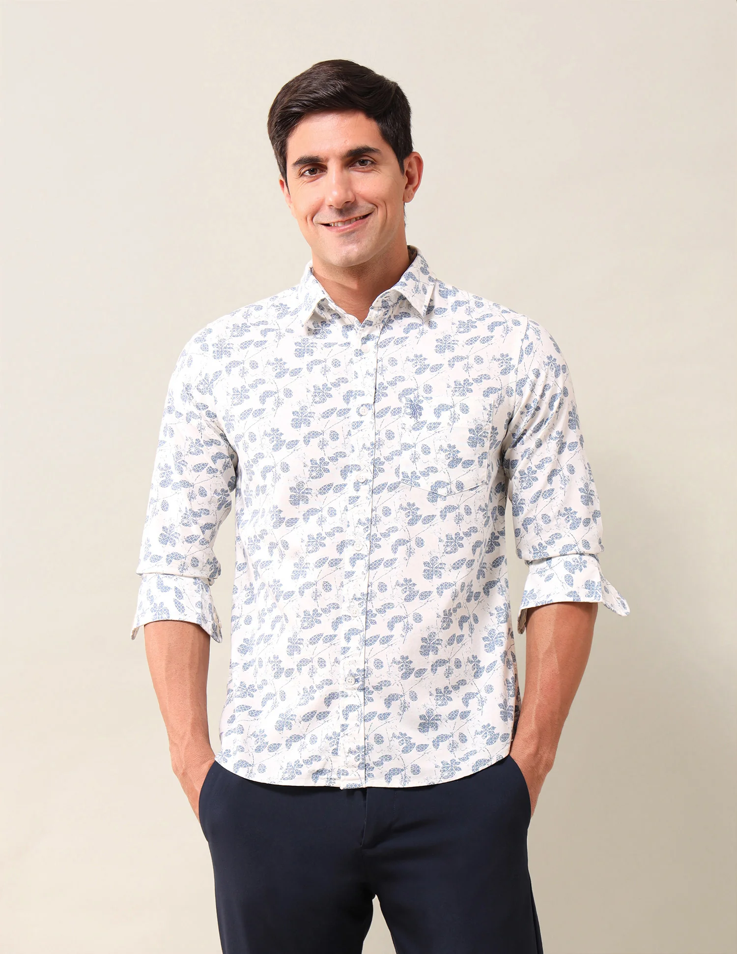 Tailored Fit Floral Printed Shirt - Image 6
