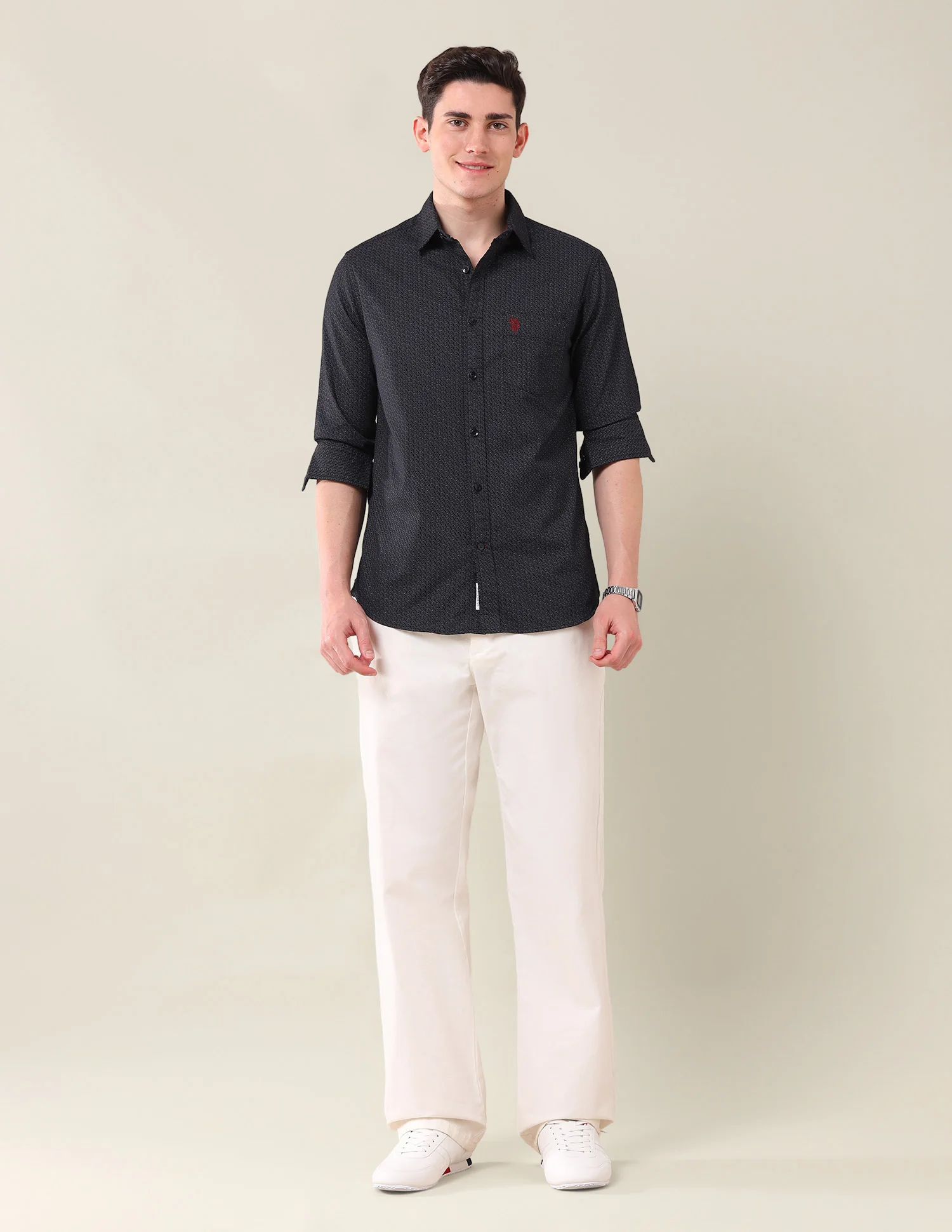 Tailored Fit Geometric Printed Shirt - Image 3