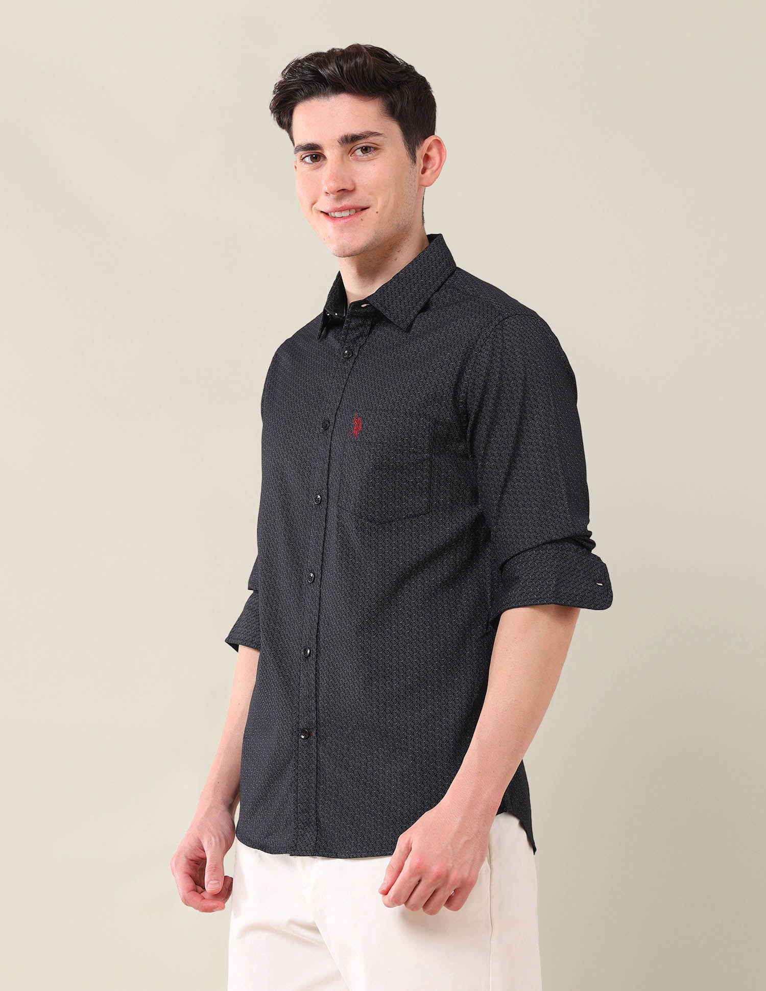 Tailored Fit Geometric Printed Shirt - Image 4