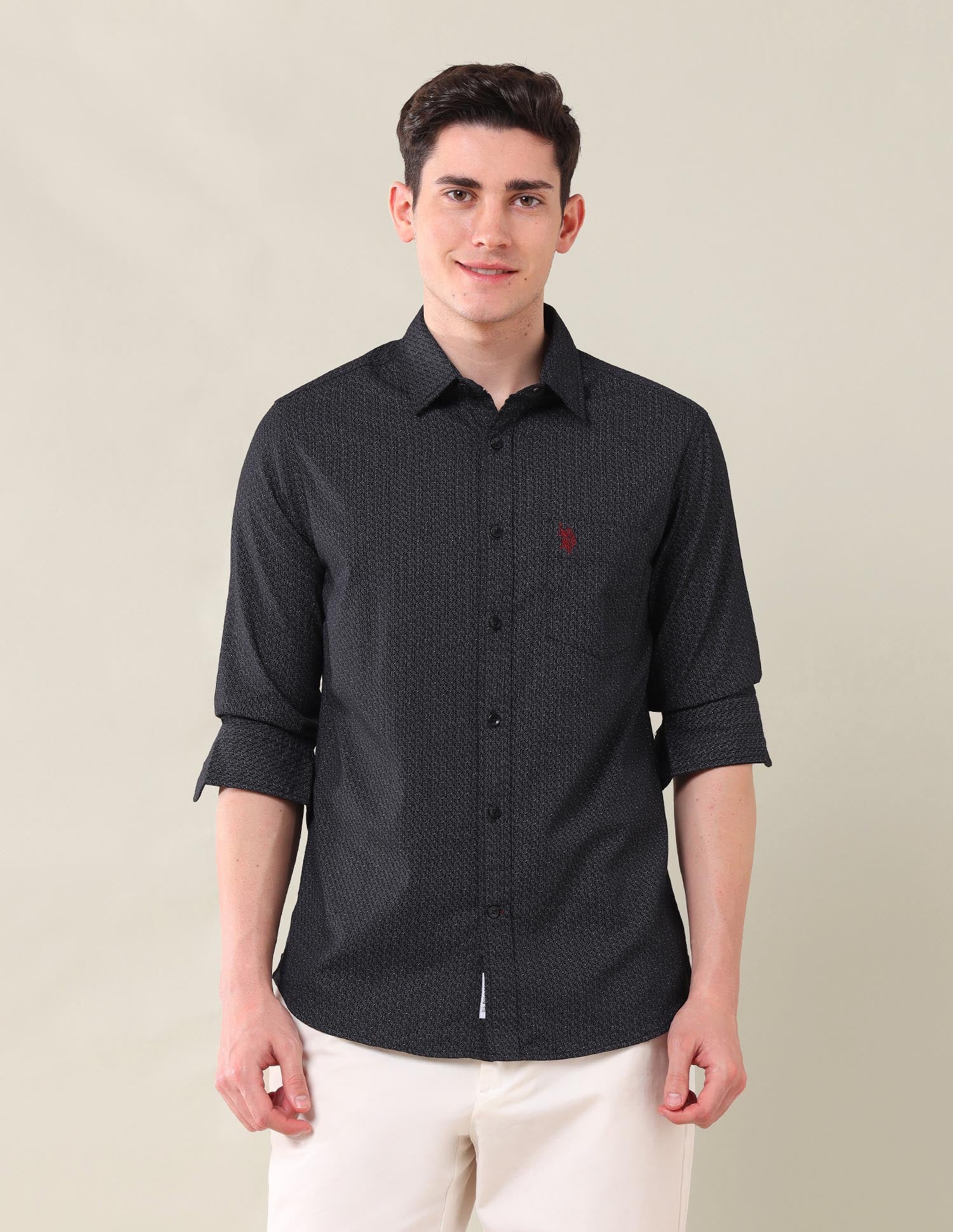Tailored Fit Geometric Printed Shirt - Image 6