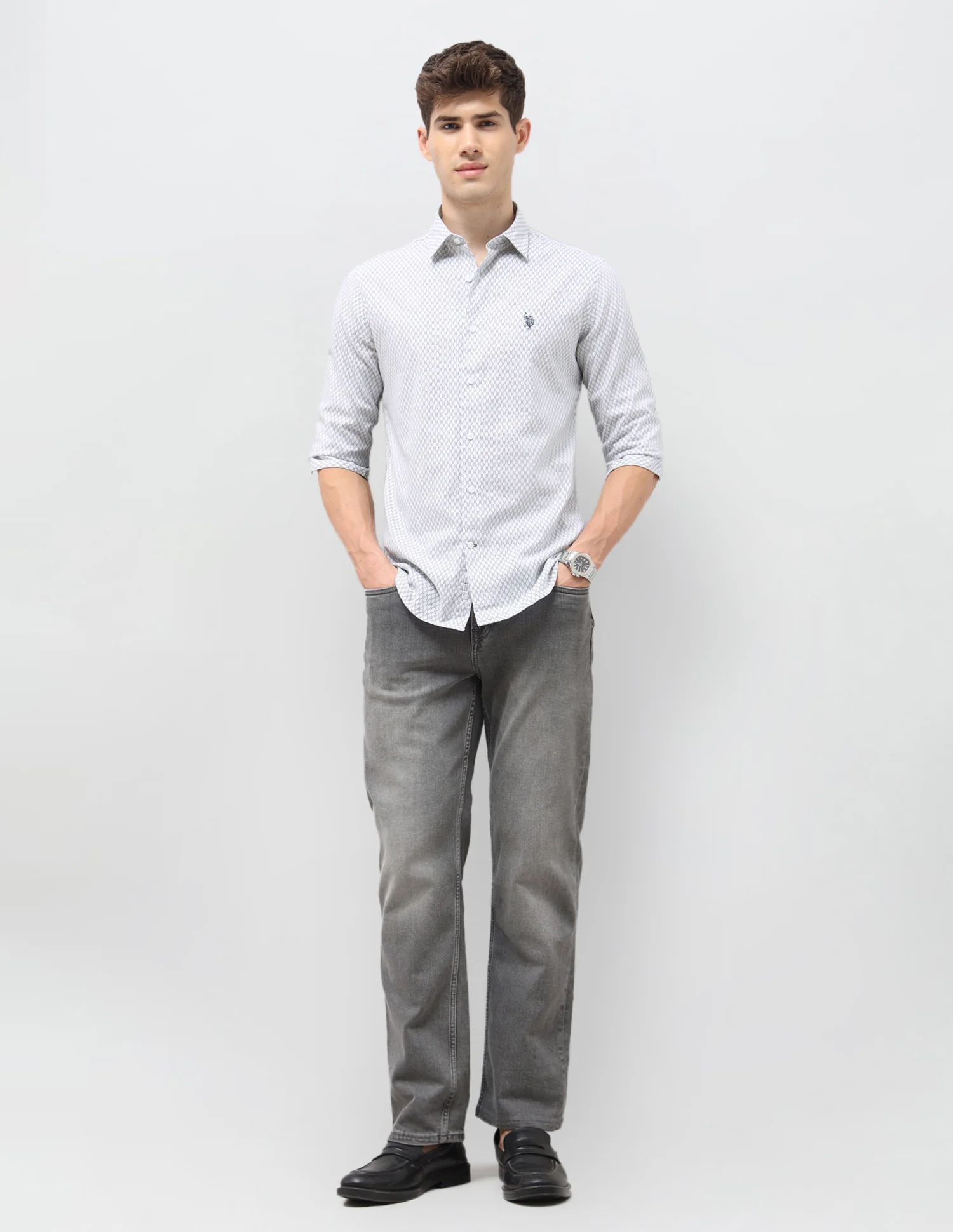 Tailored Fit Geometric Printed Shirt - Image 3