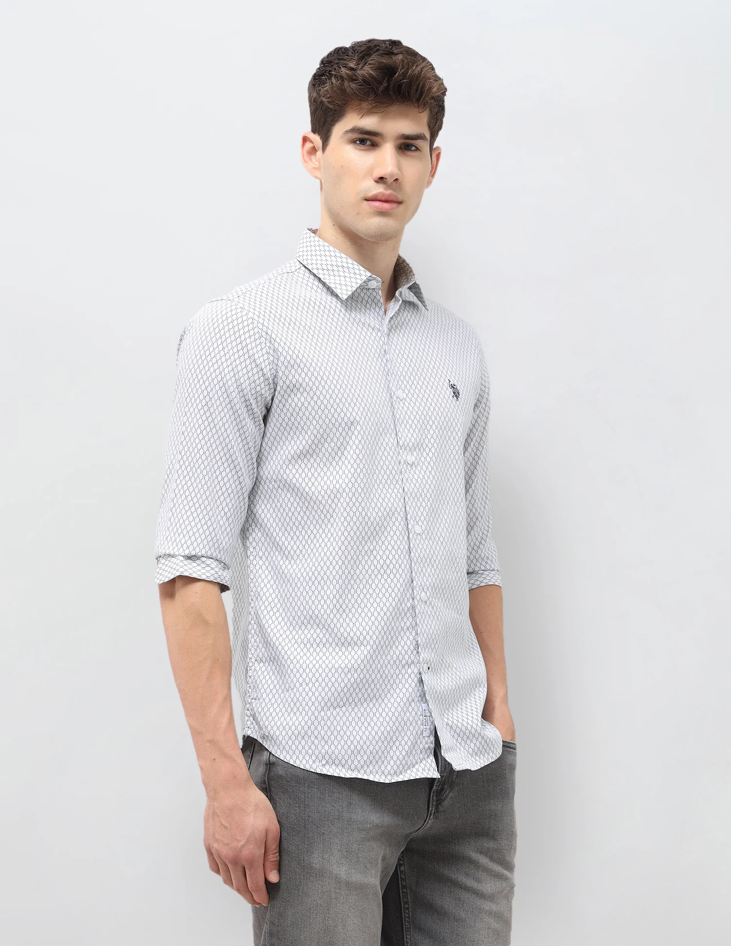 Tailored Fit Geometric Printed Shirt - Image 4