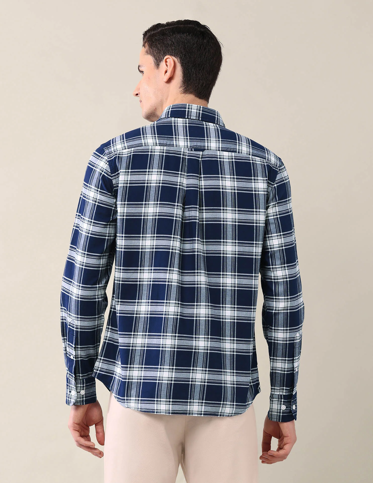 Tailored Fit Grid Tattersall Checked Shirt - Image 5