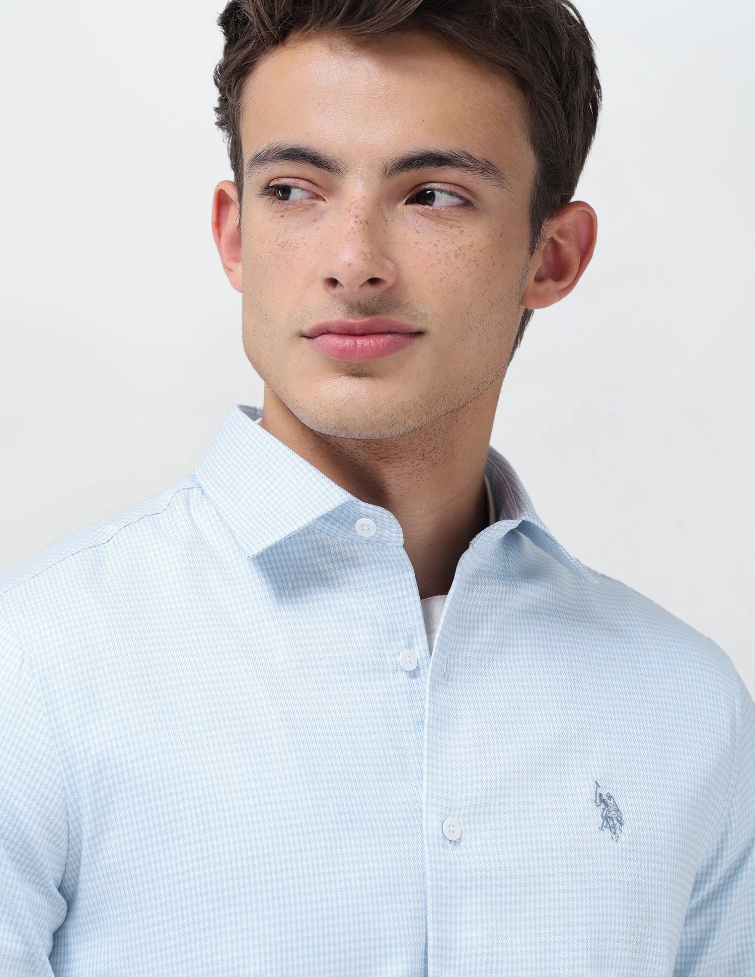 Tailored Fit Micro Checked Shirt - Image 7