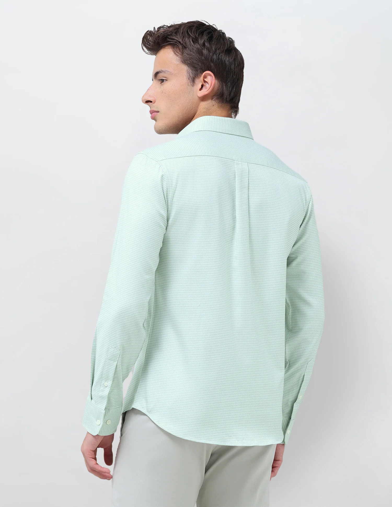 Tailored Fit Micro Checked Shirt - Image 5
