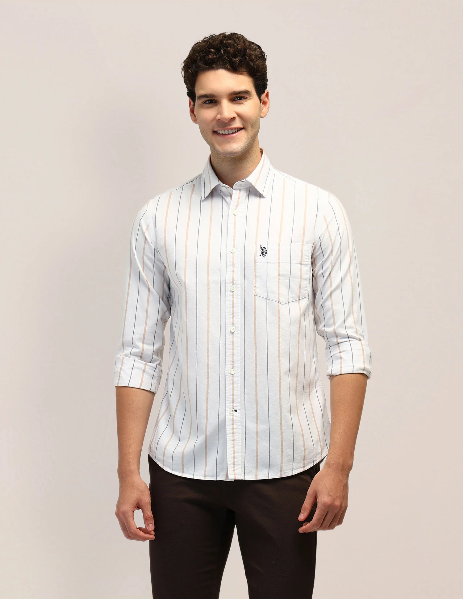 Tailored Fit Oxford Striped Shirt - Image 6
