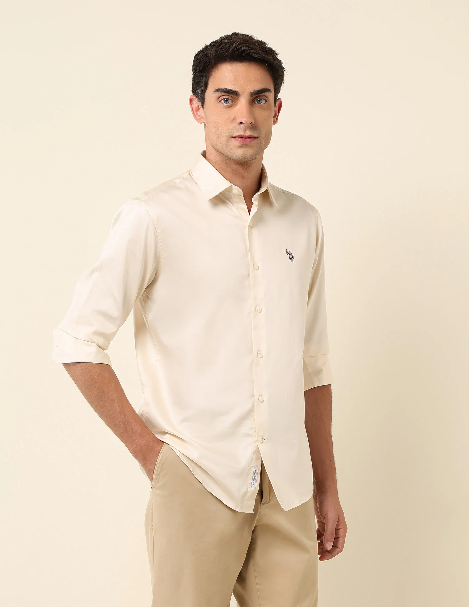 Tailored Fit Satin Pure Cotton Shirt - Image 4