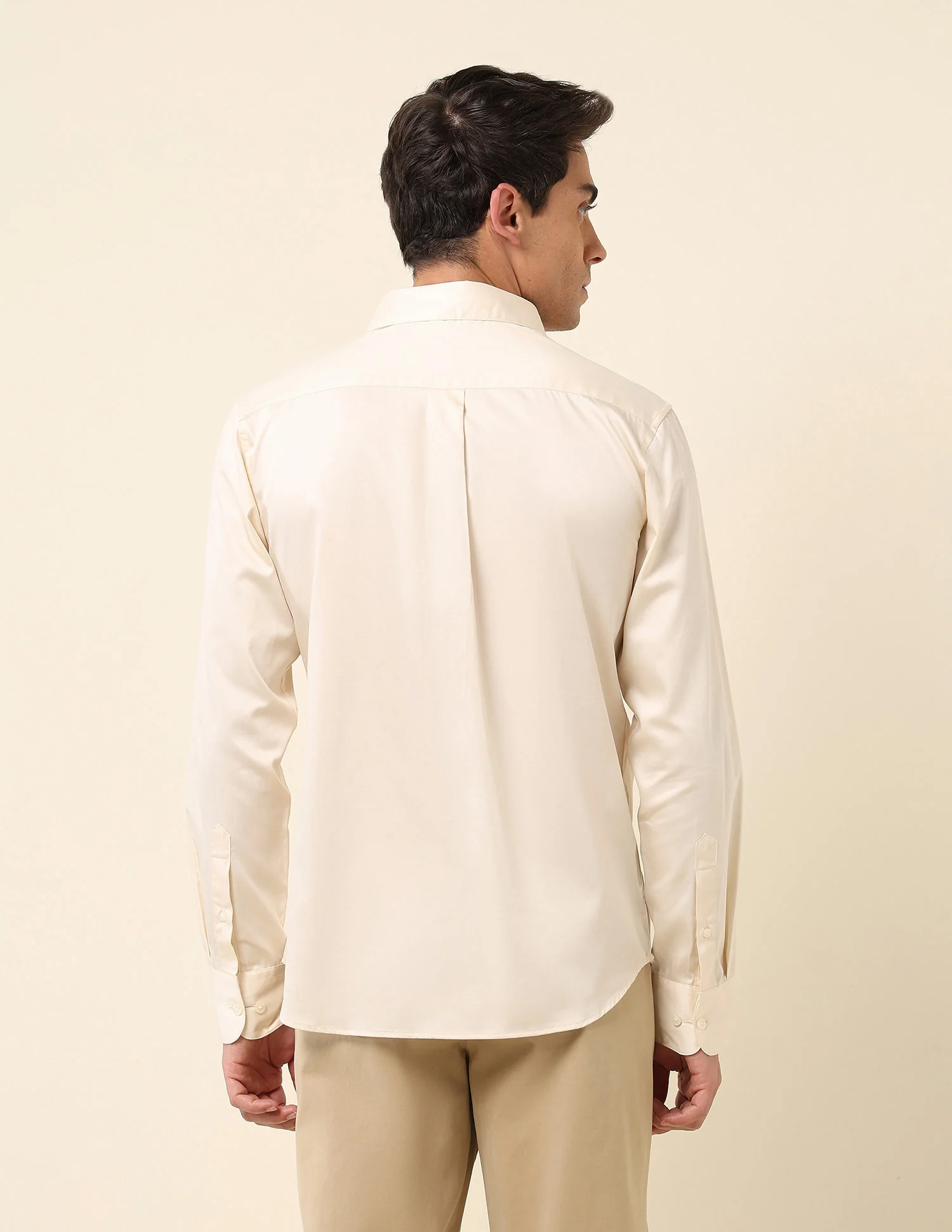 Tailored Fit Satin Pure Cotton Shirt - Image 5