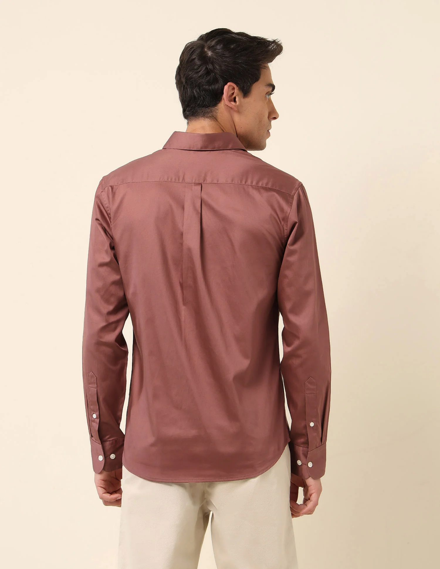 Tailored Fit Satin Pure Cotton Shirt - Image 5