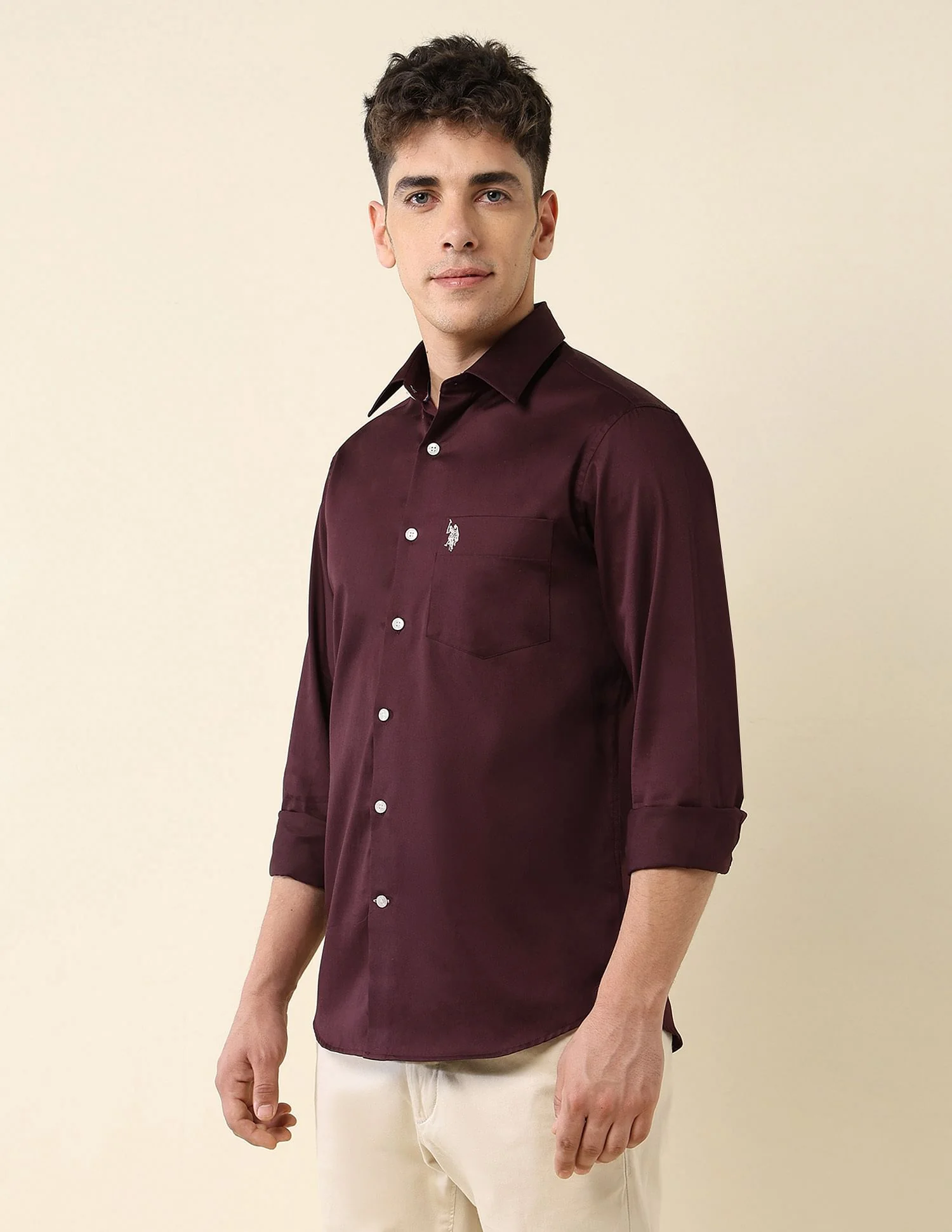 Tailored Fit Satin Shirt - Image 4