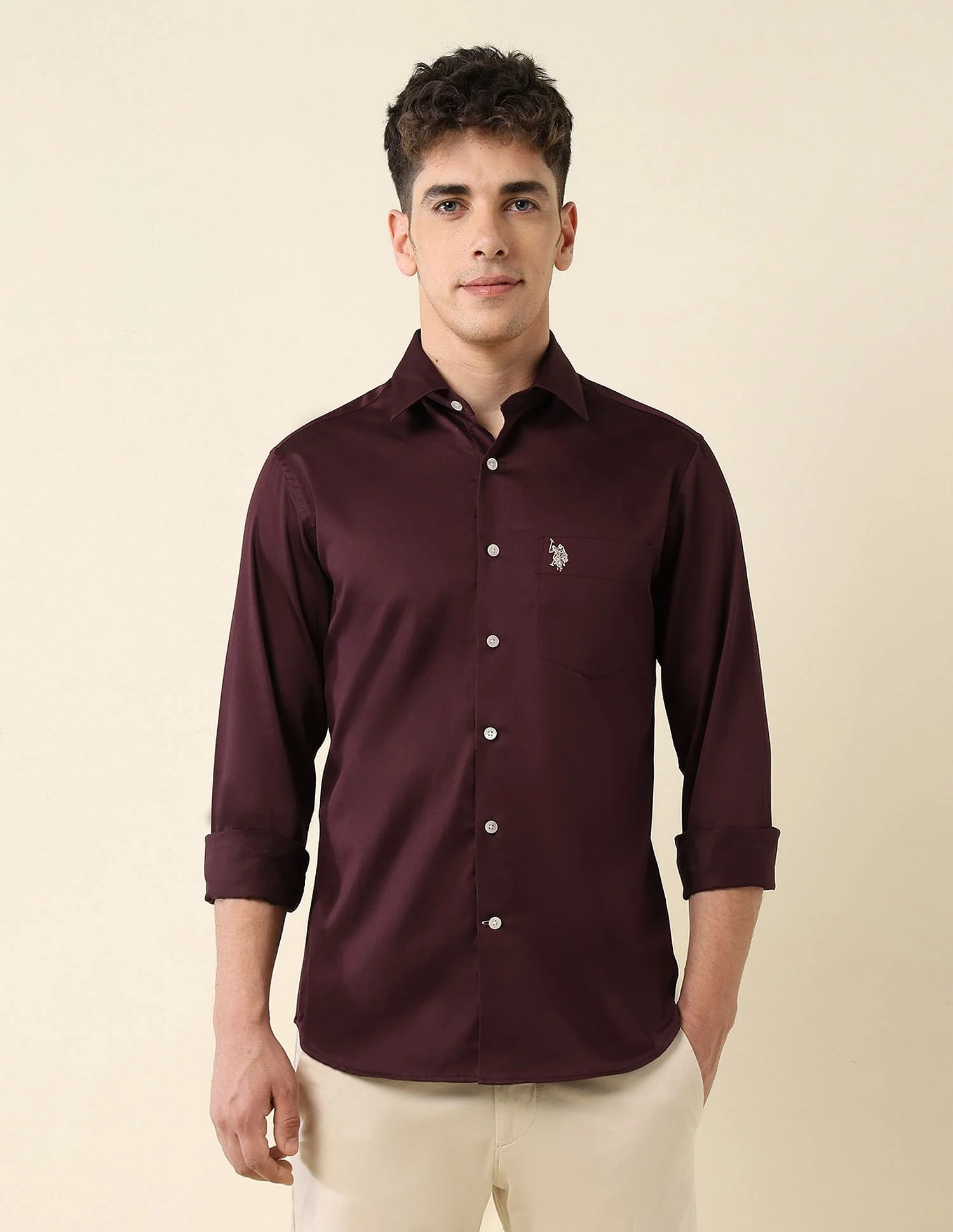 Tailored Fit Satin Shirt - Image 6
