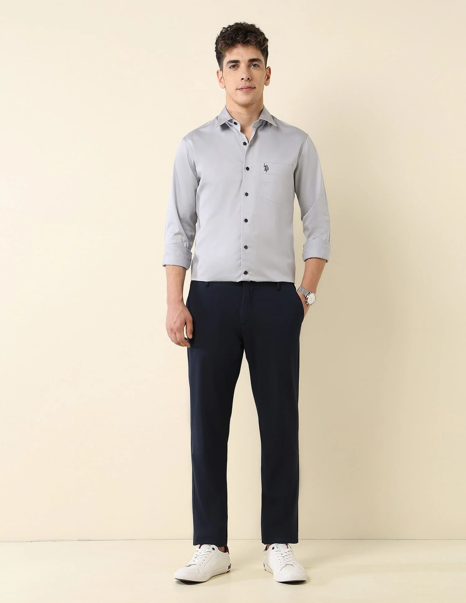 Tailored Fit Satin Shirt - Image 3