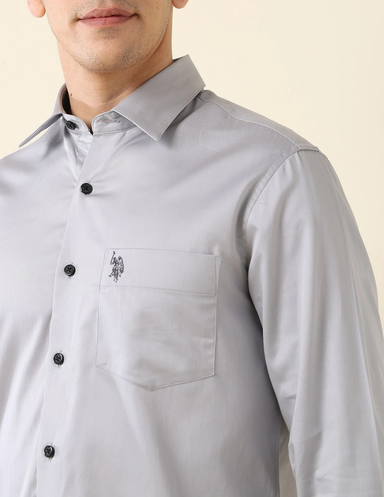 Tailored Fit Satin Shirt - Image 7