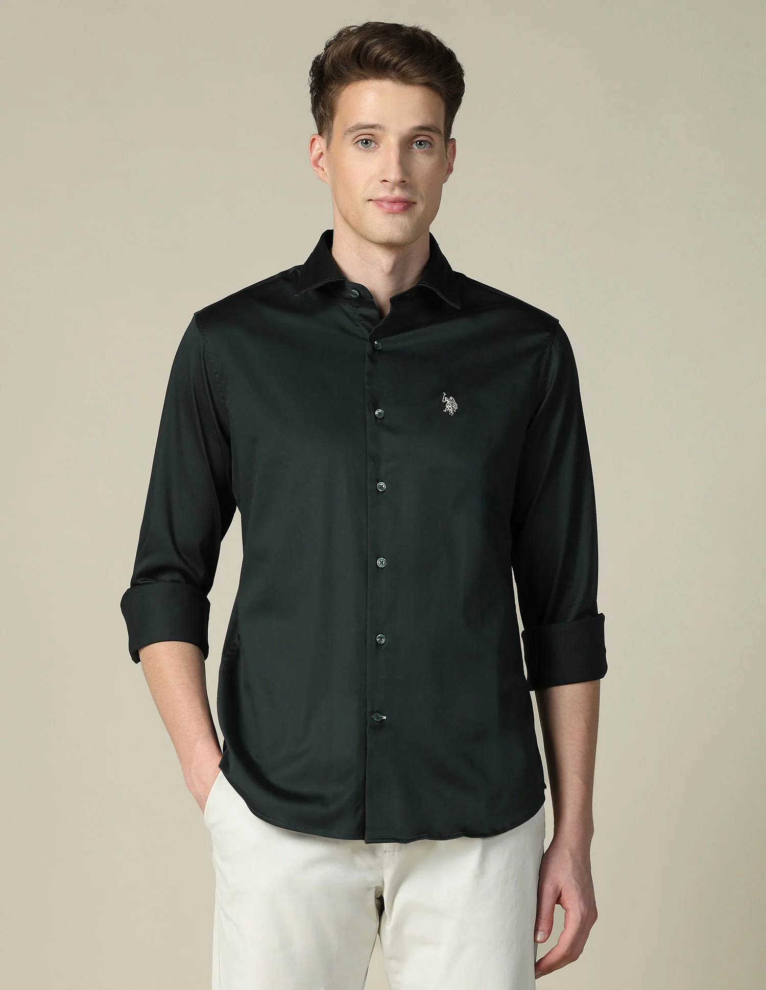 Tailored Fit Satin Shirt - Image 6