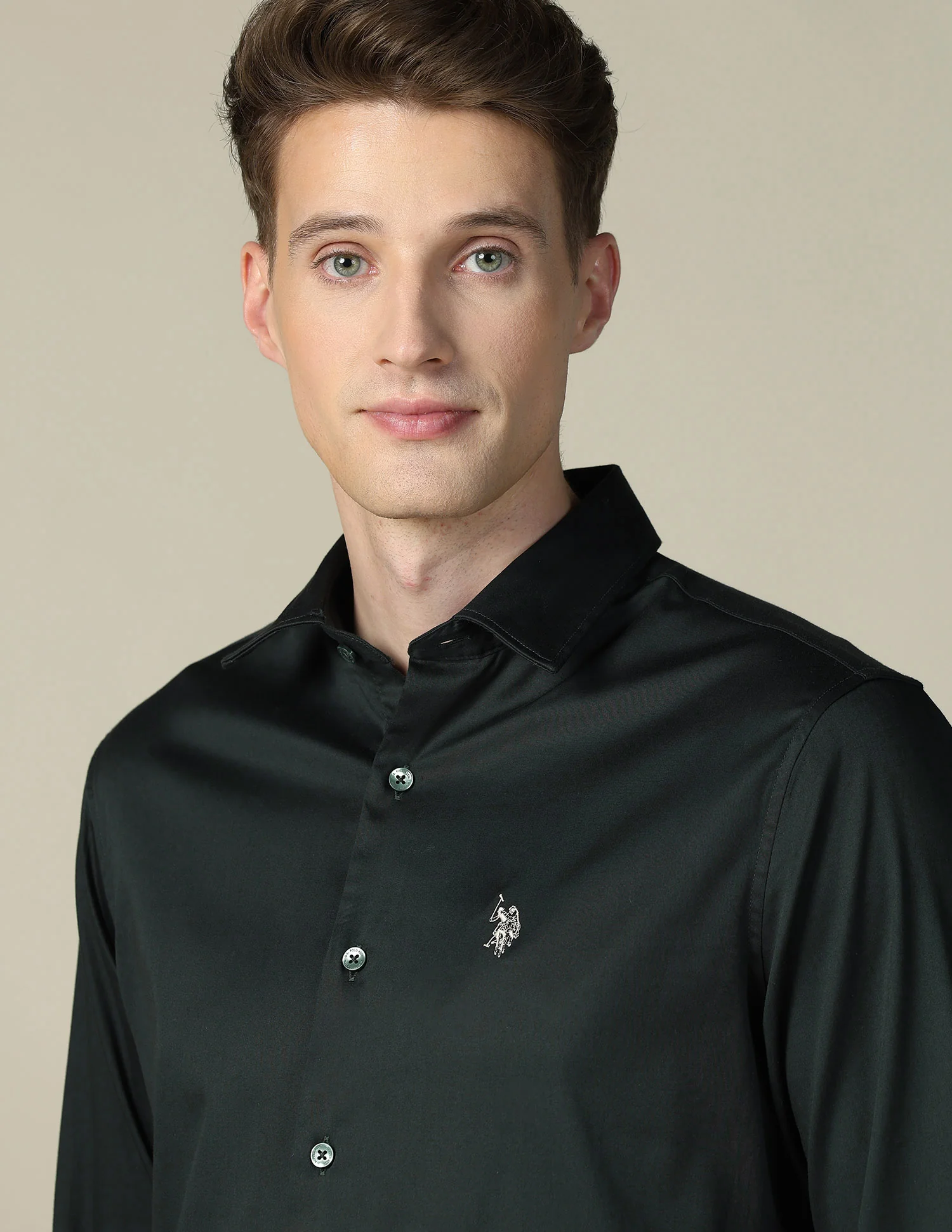 Tailored Fit Satin Shirt - Image 7