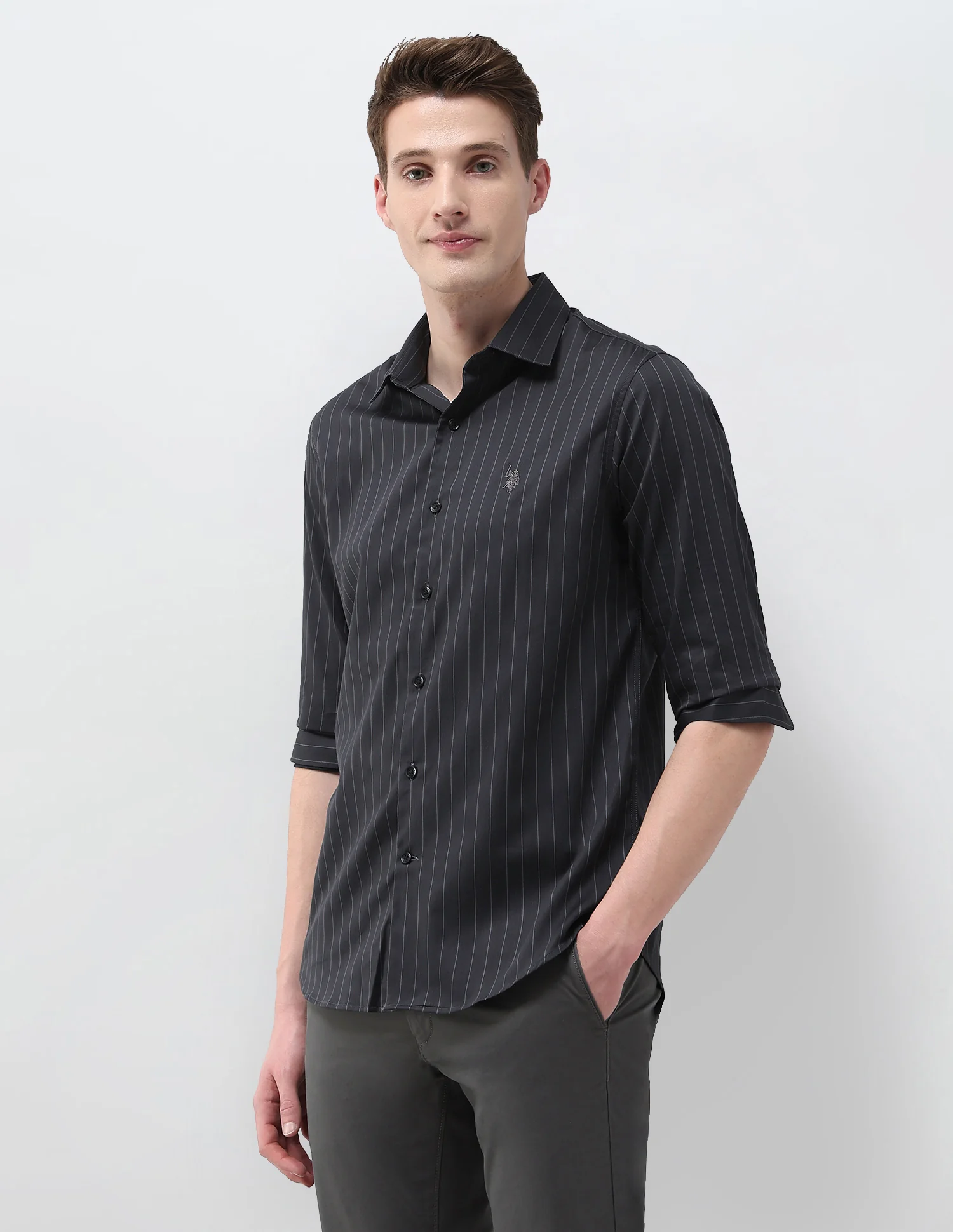 Tailored Fit Satin Shirt - Image 4