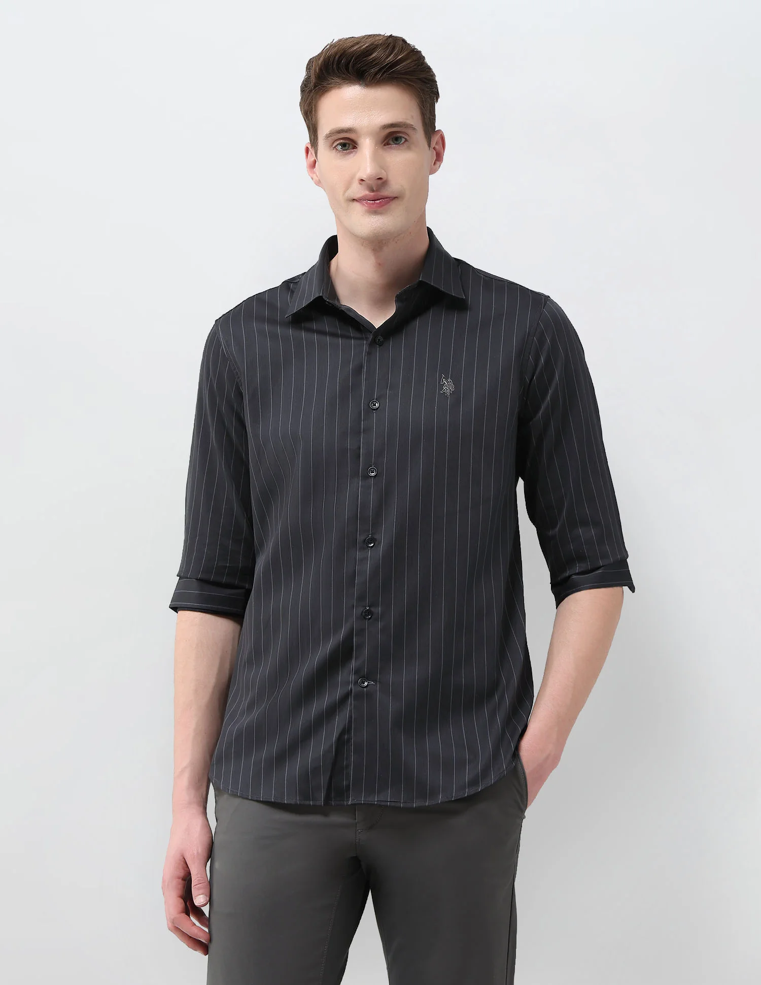 Tailored Fit Satin Shirt - Image 6