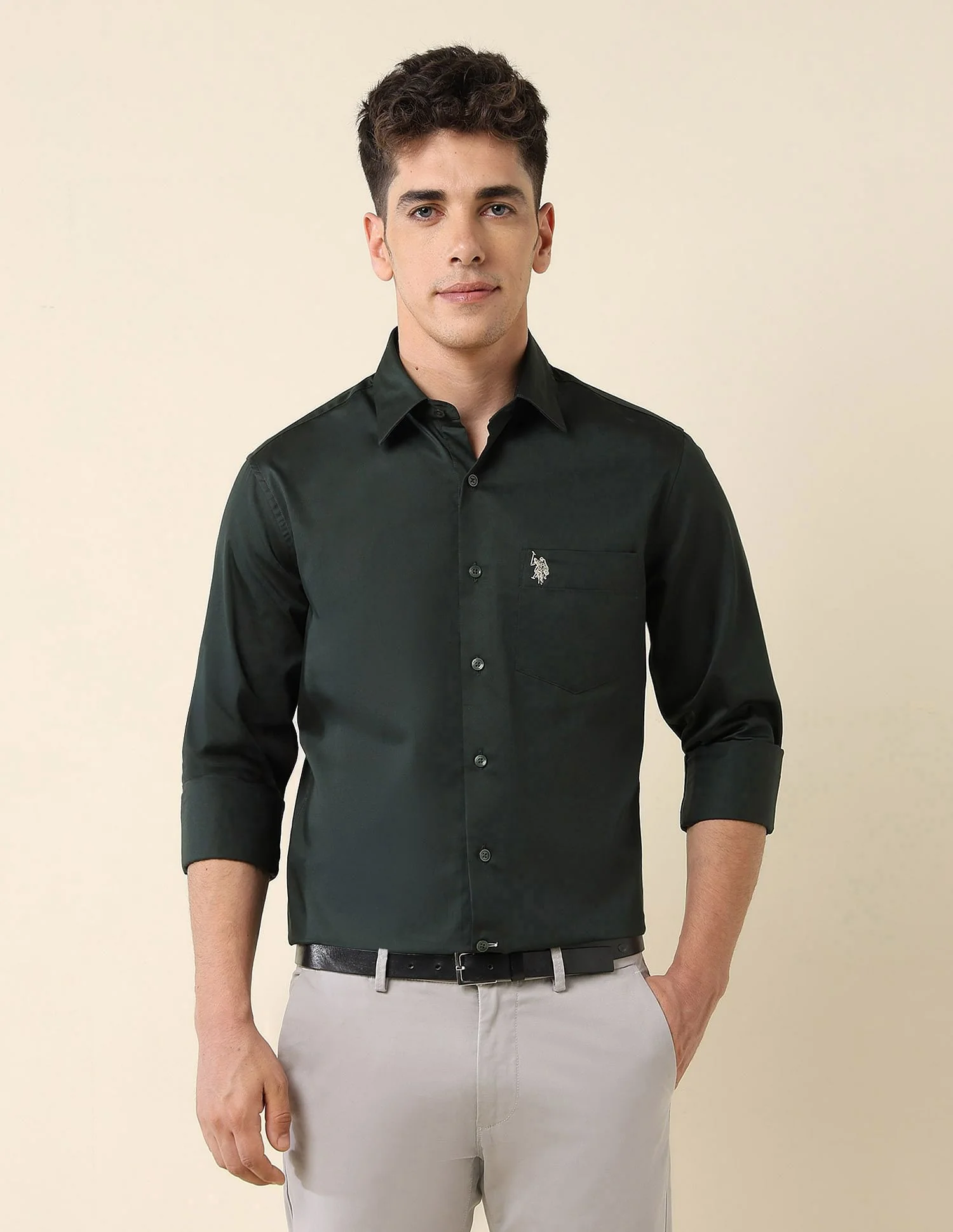 Tailored Fit Satin Shirt