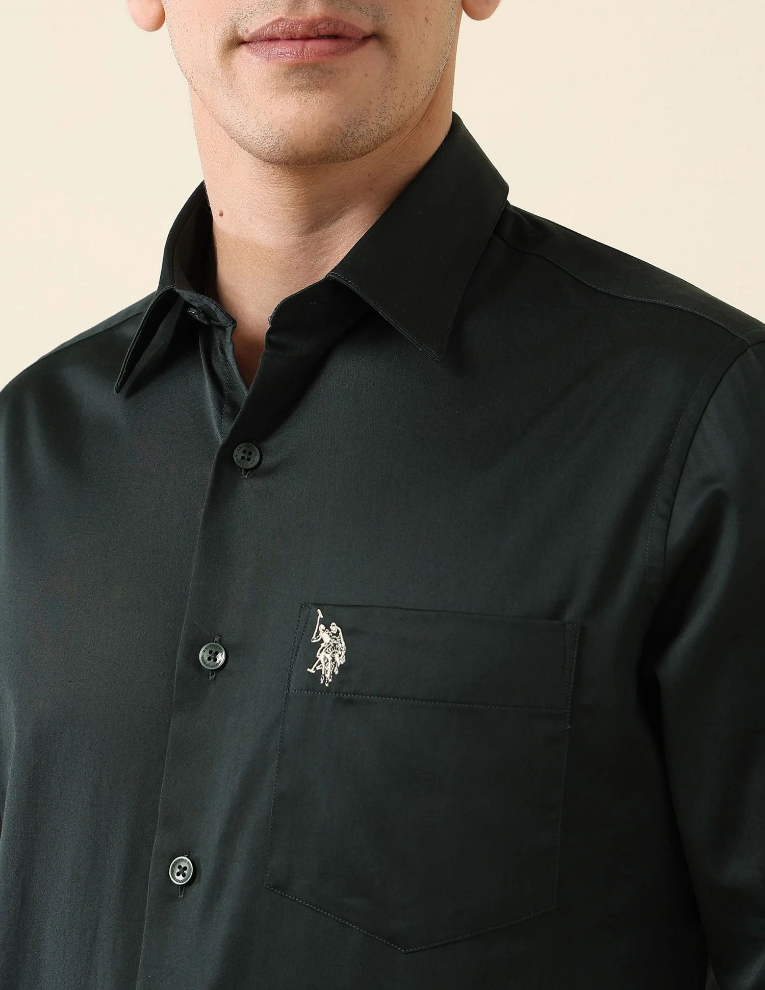 Tailored Fit Satin Shirt - Image 7